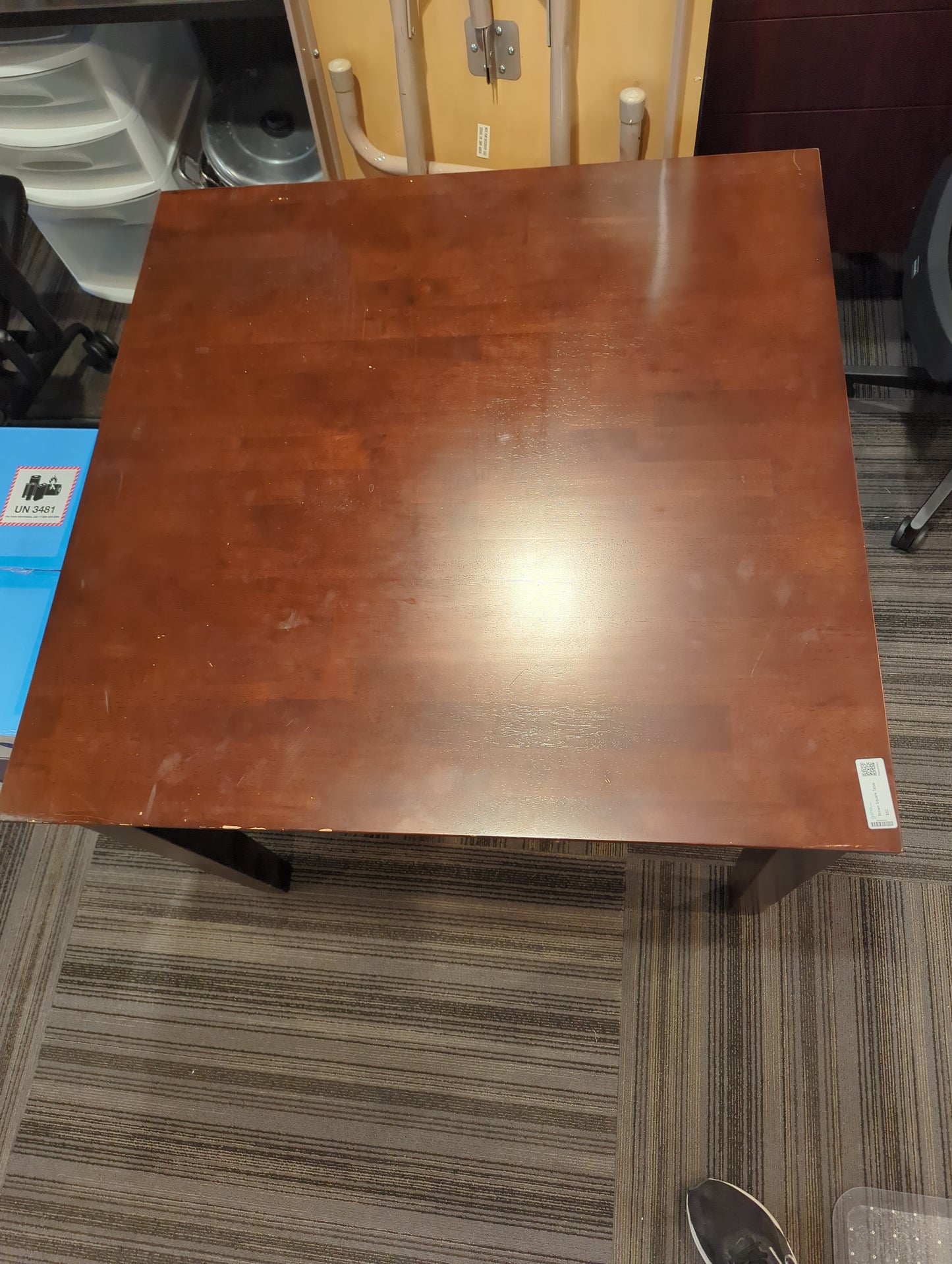 Brown Square Table.