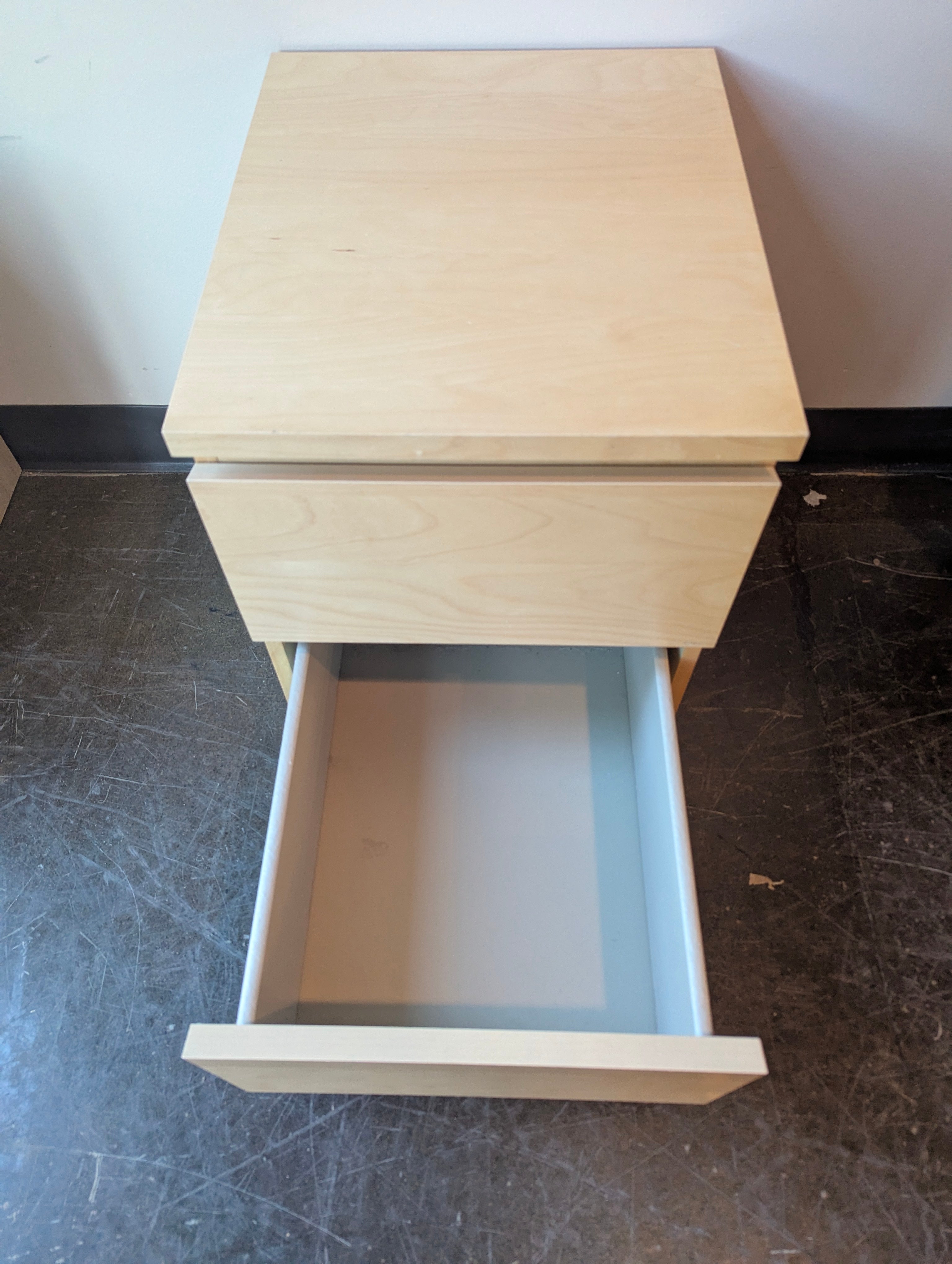 Two-Drawer Light Wood Nightstand