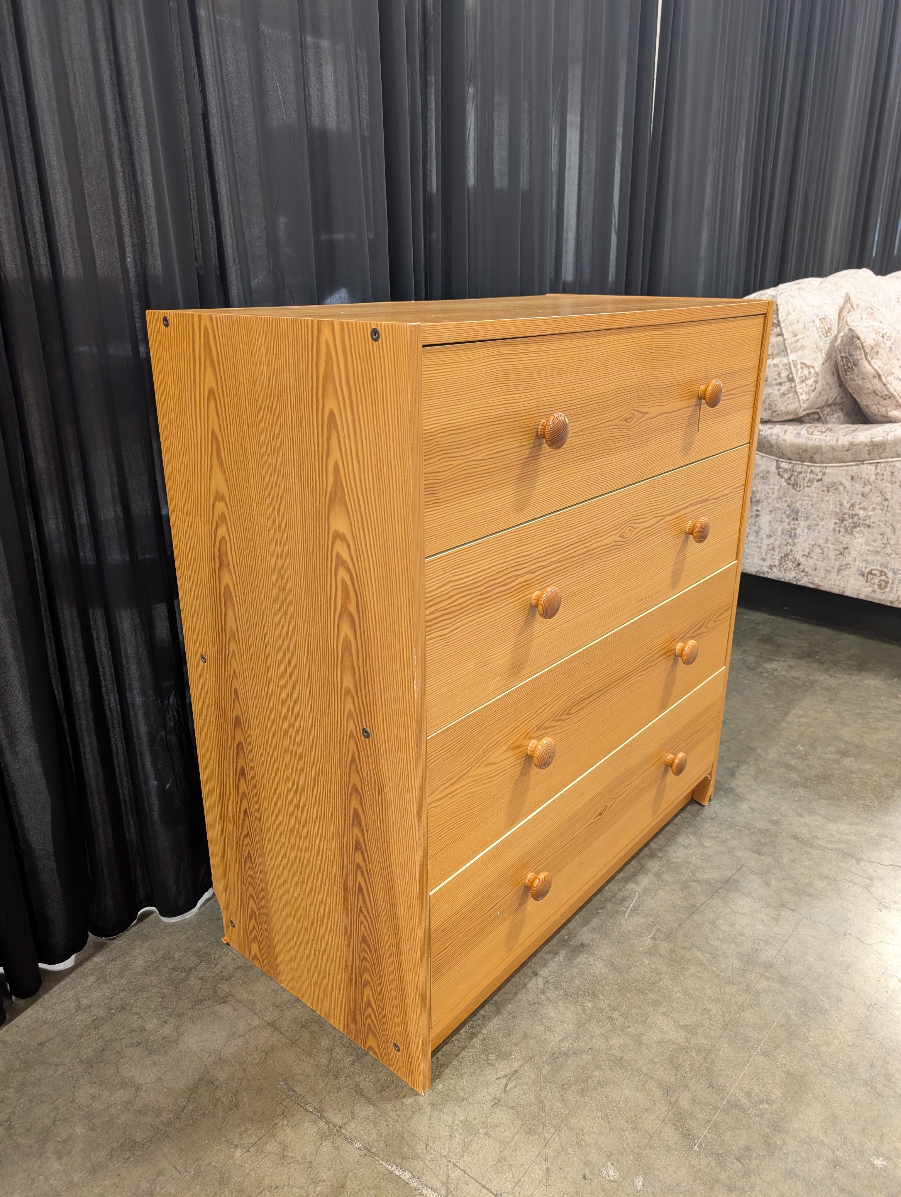 Natural Pine Five-Drawer Dresser in Light Wood