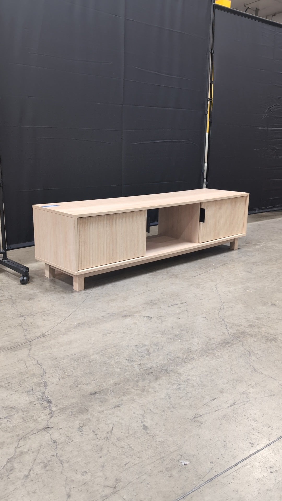 Modern Light Wood Media Console with Storage
