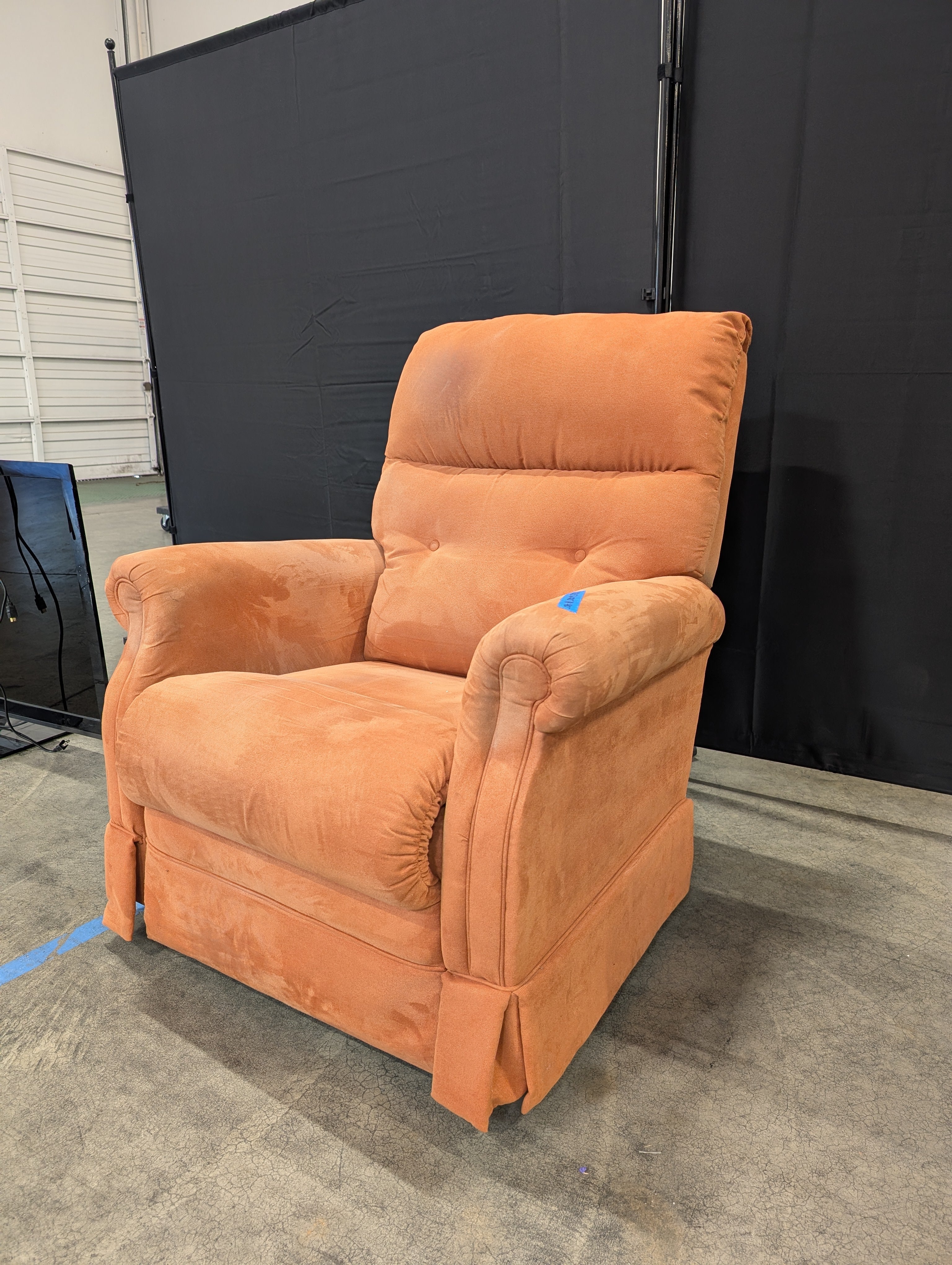 LaZboy Terracotta Rolled Arm Recliner in Microfiber