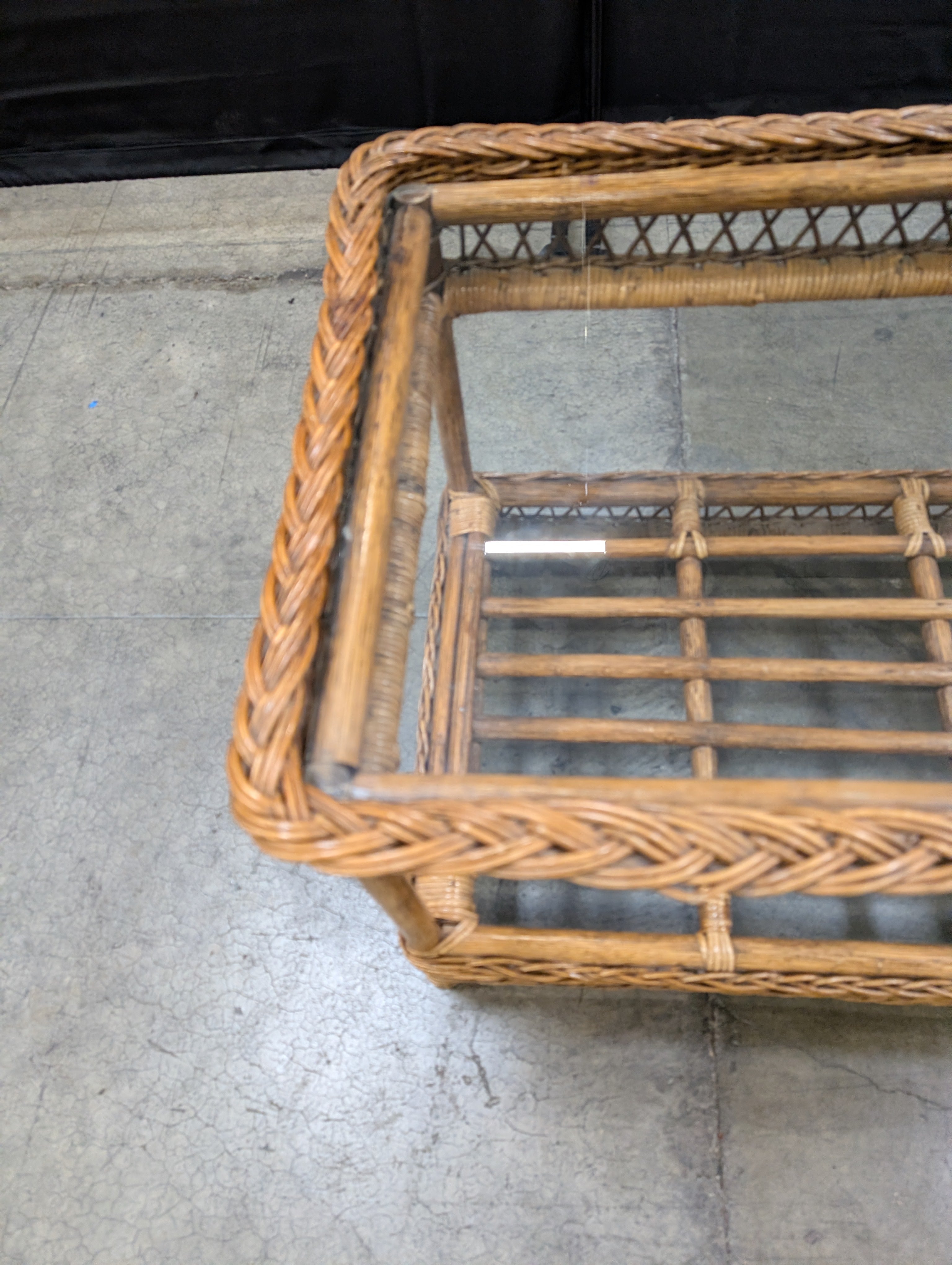 Natural Wicker Rectangular Display Shelf