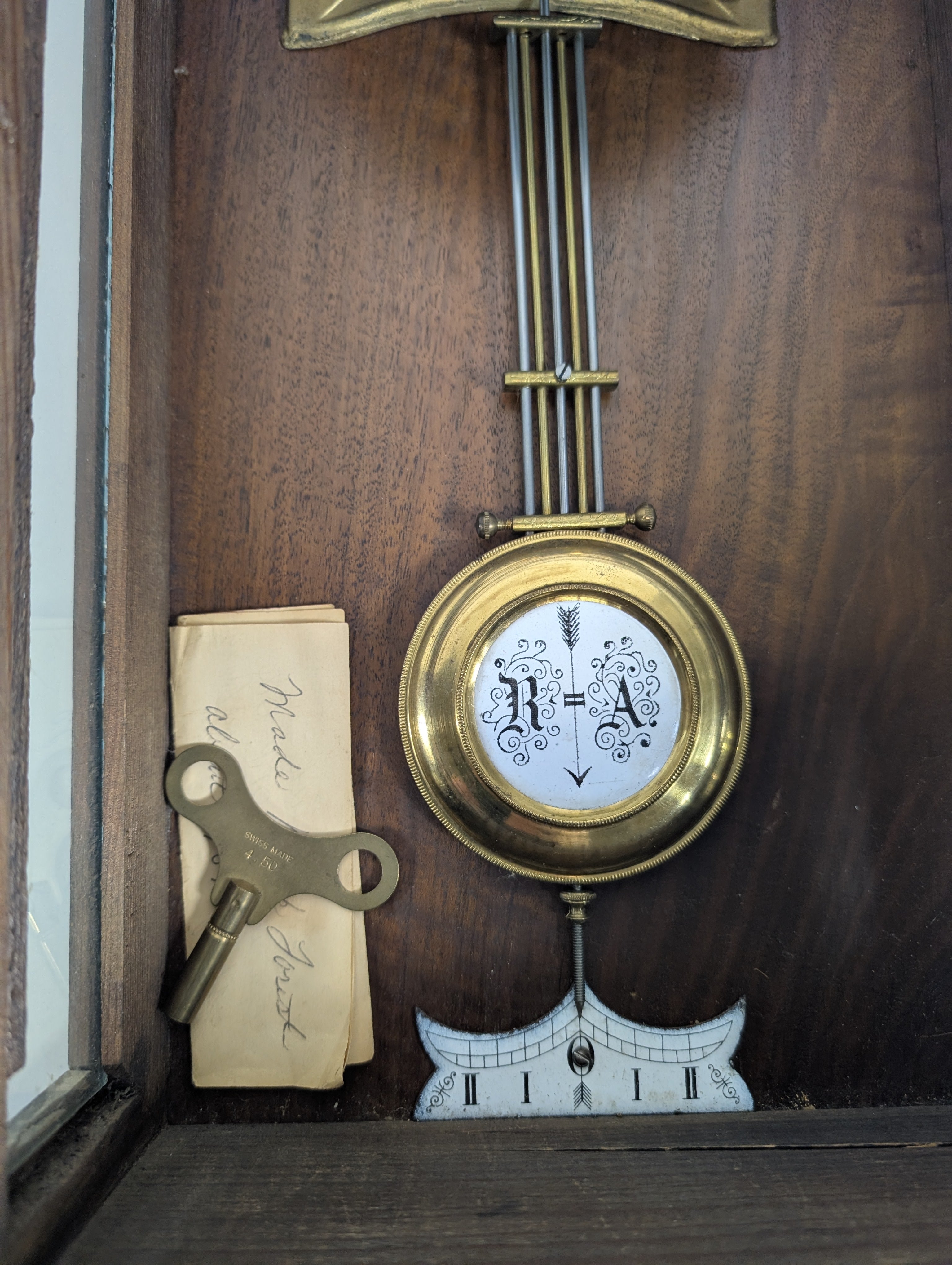 Antique Dark Wood Grandfather Clock