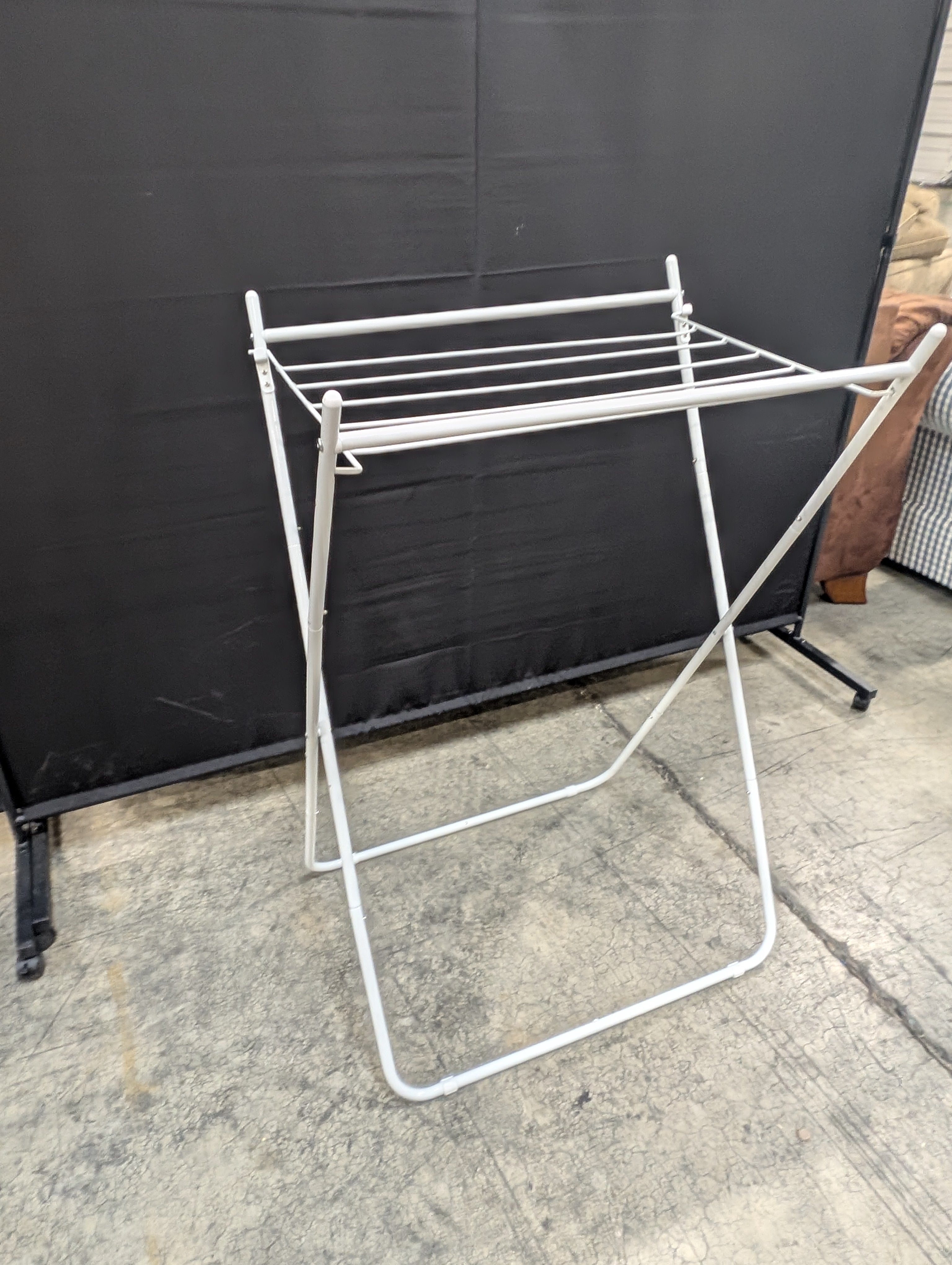 White Foldable Metal Laundry Drying Rack