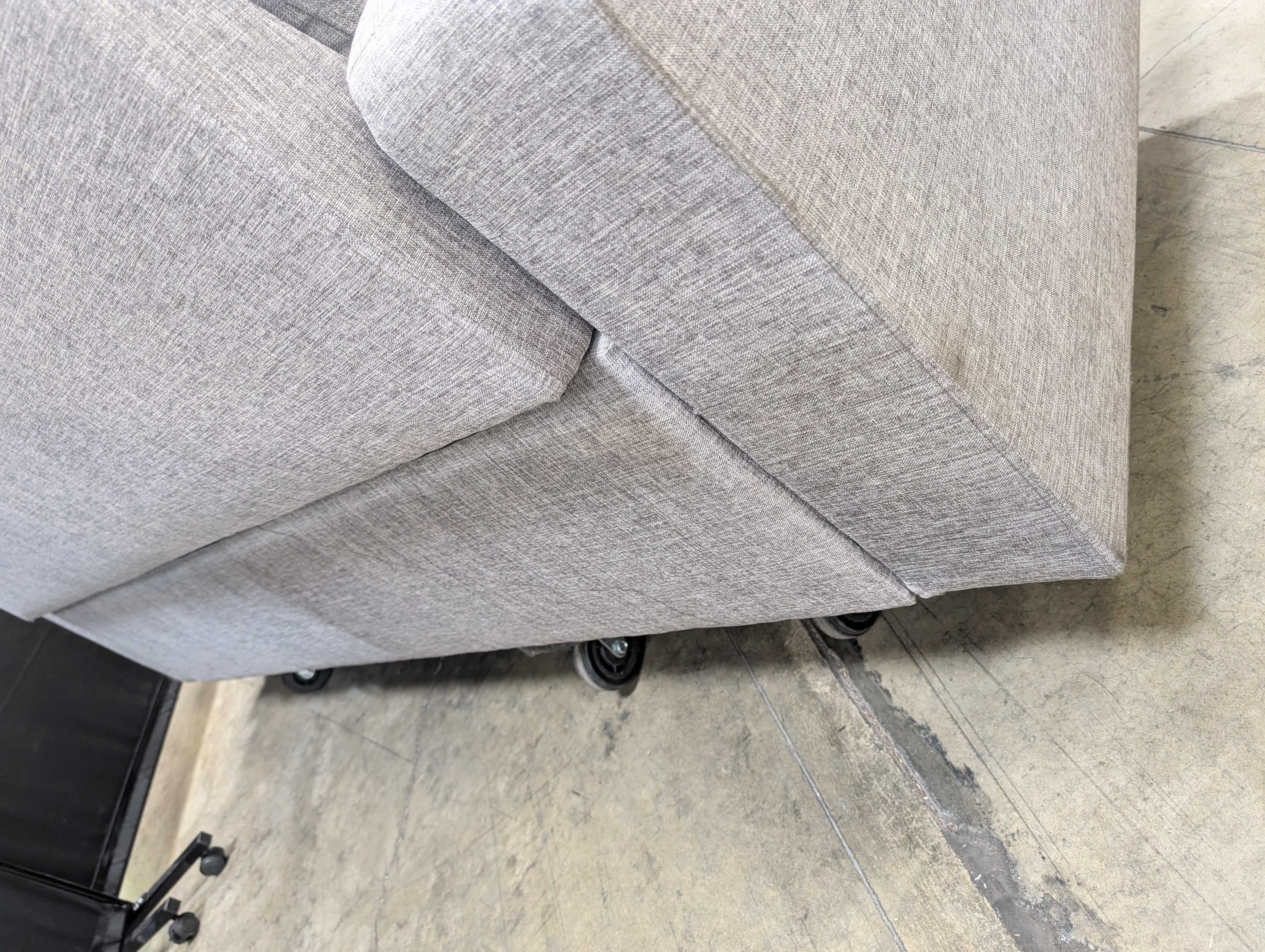 Contemporary Light Grey Fabric Three-Seater Sofa