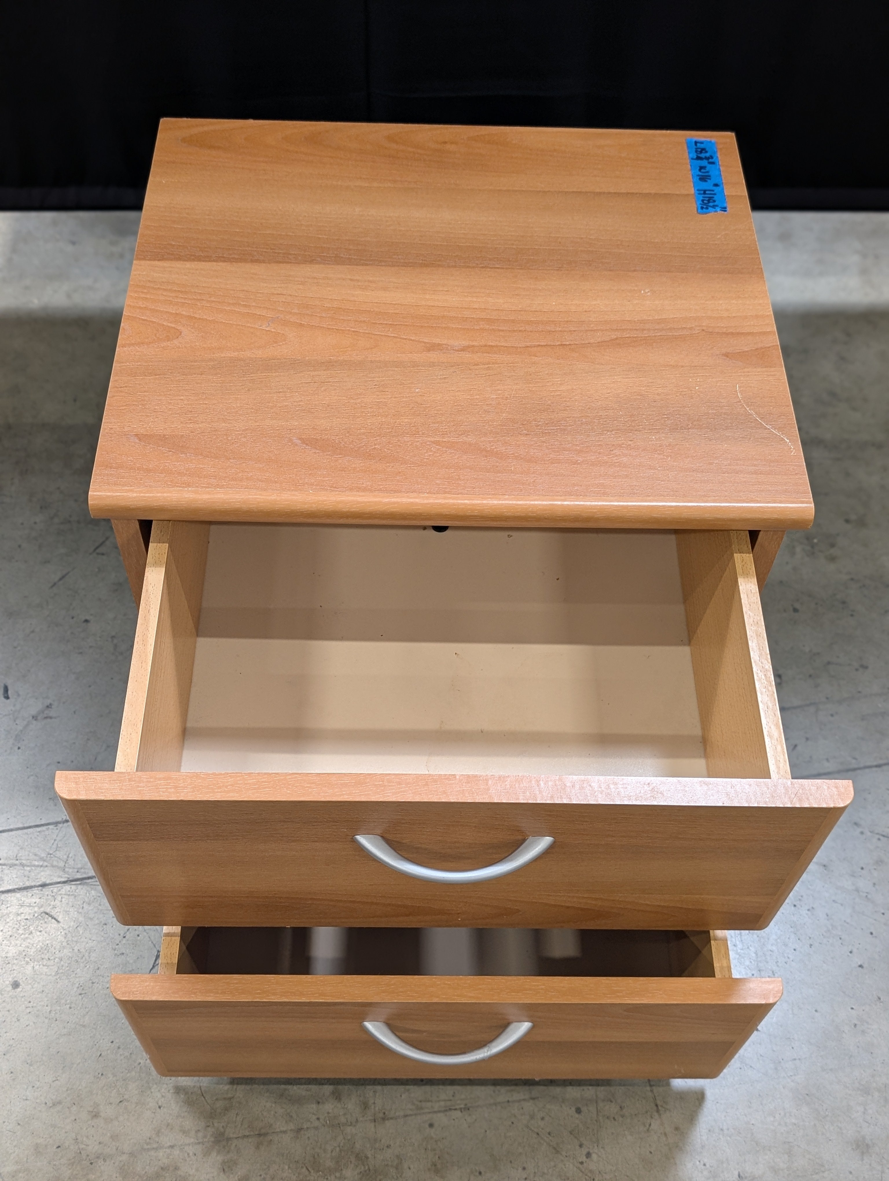 Compact Wood-Tone 2-Drawer Nightstand Storage Cabinet