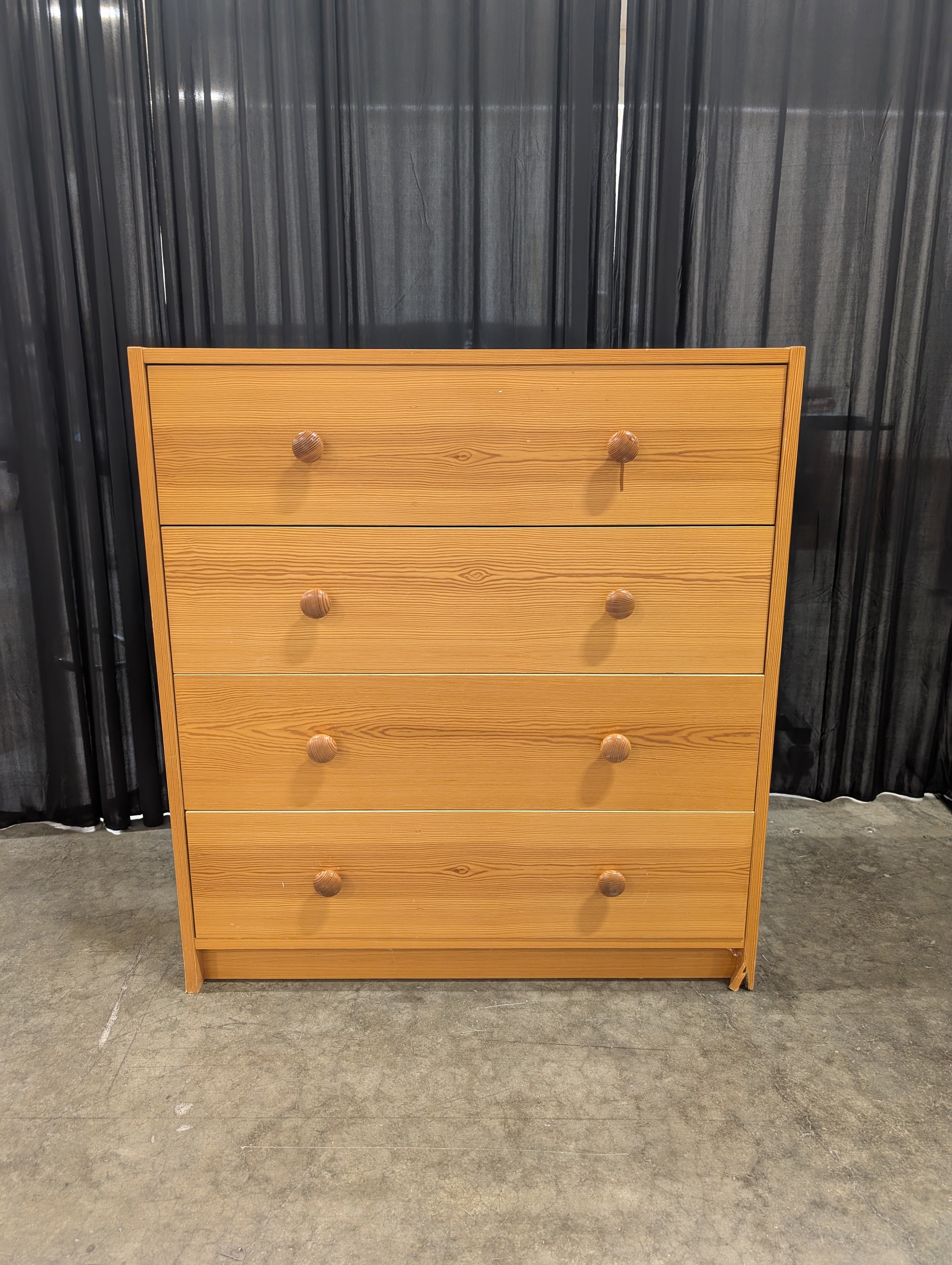 Natural Pine Five-Drawer Dresser in Light Wood