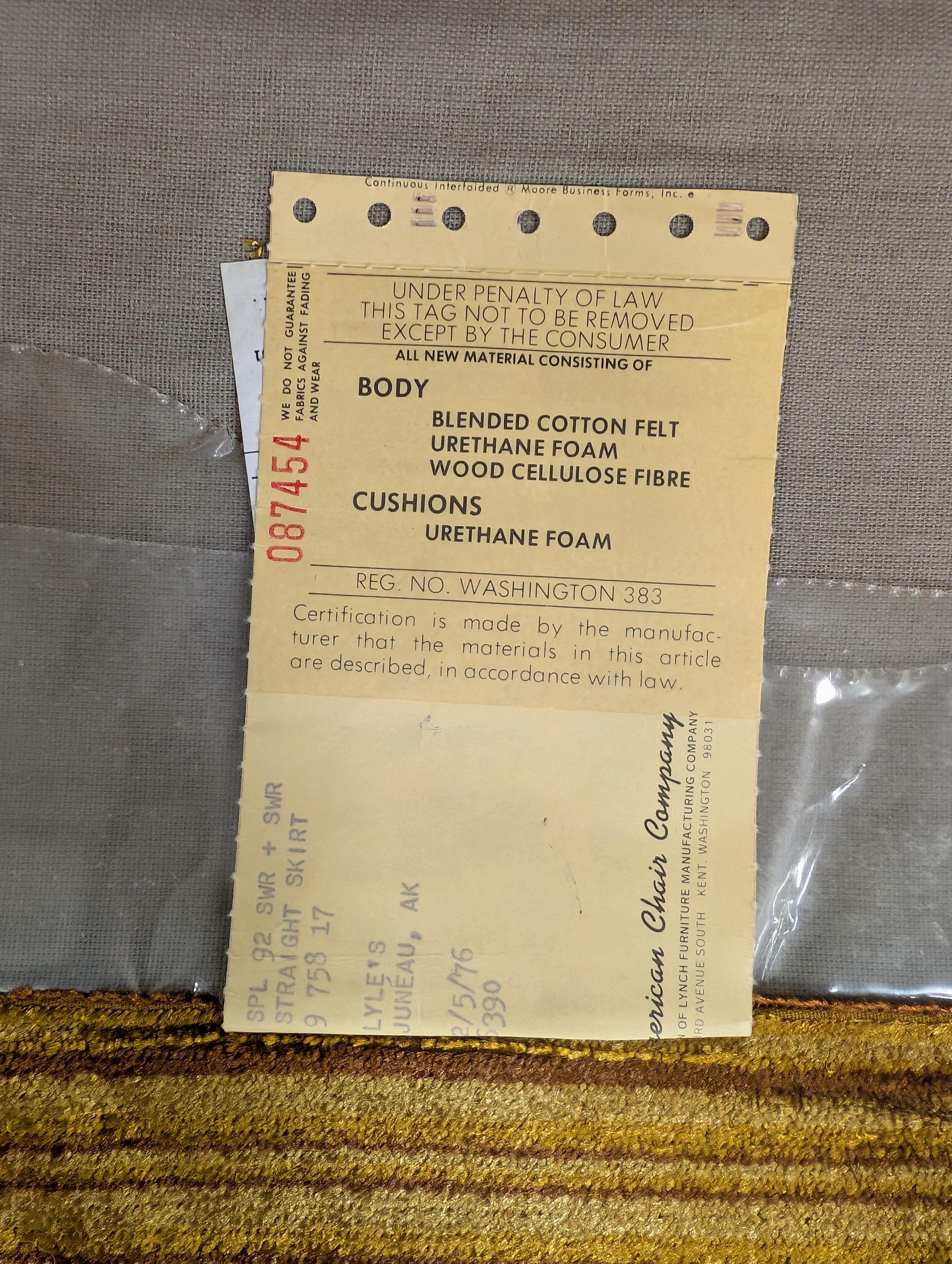 Retro Gold Corduroy Tufted Armchair