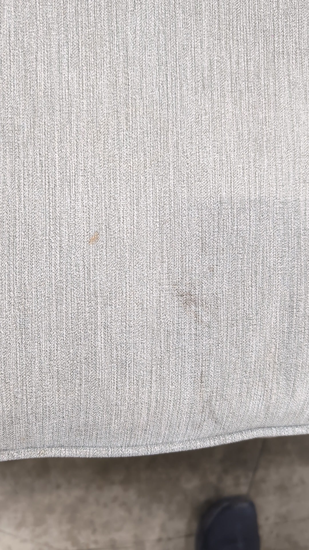 Used Greige Fabric Three-Seater Sofa with Rolled Arms