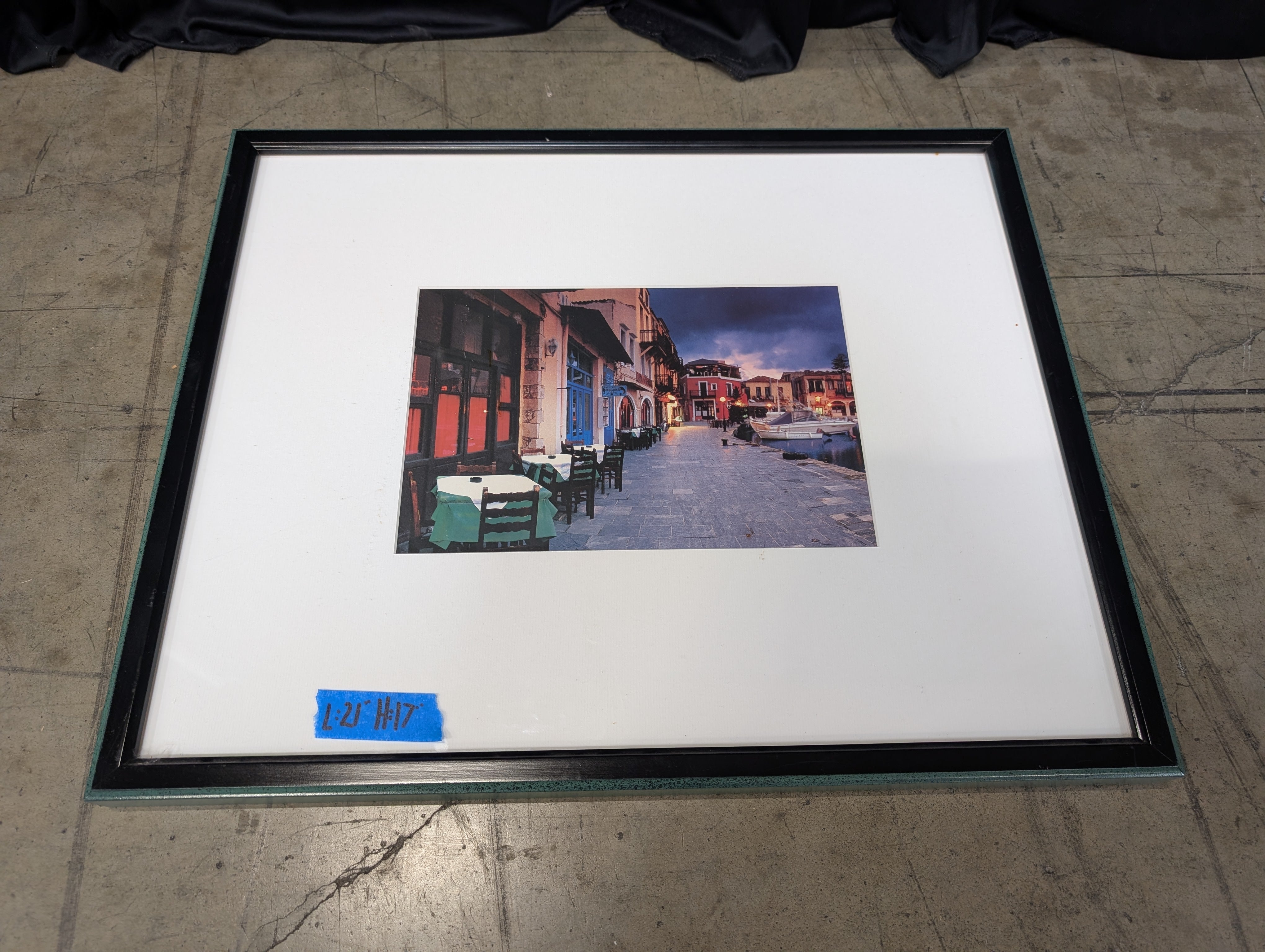 Canal Scene Framed Photograph with White Matting