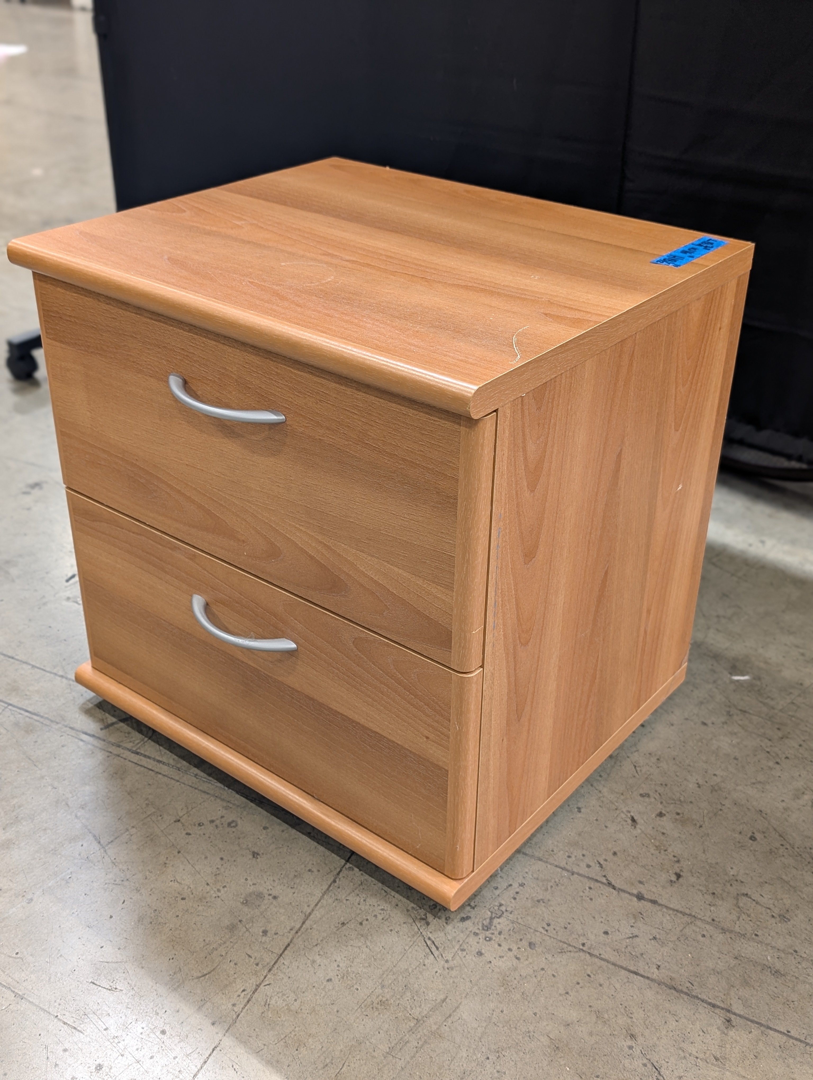 Compact Wood-Tone 2-Drawer Nightstand Storage Cabinet