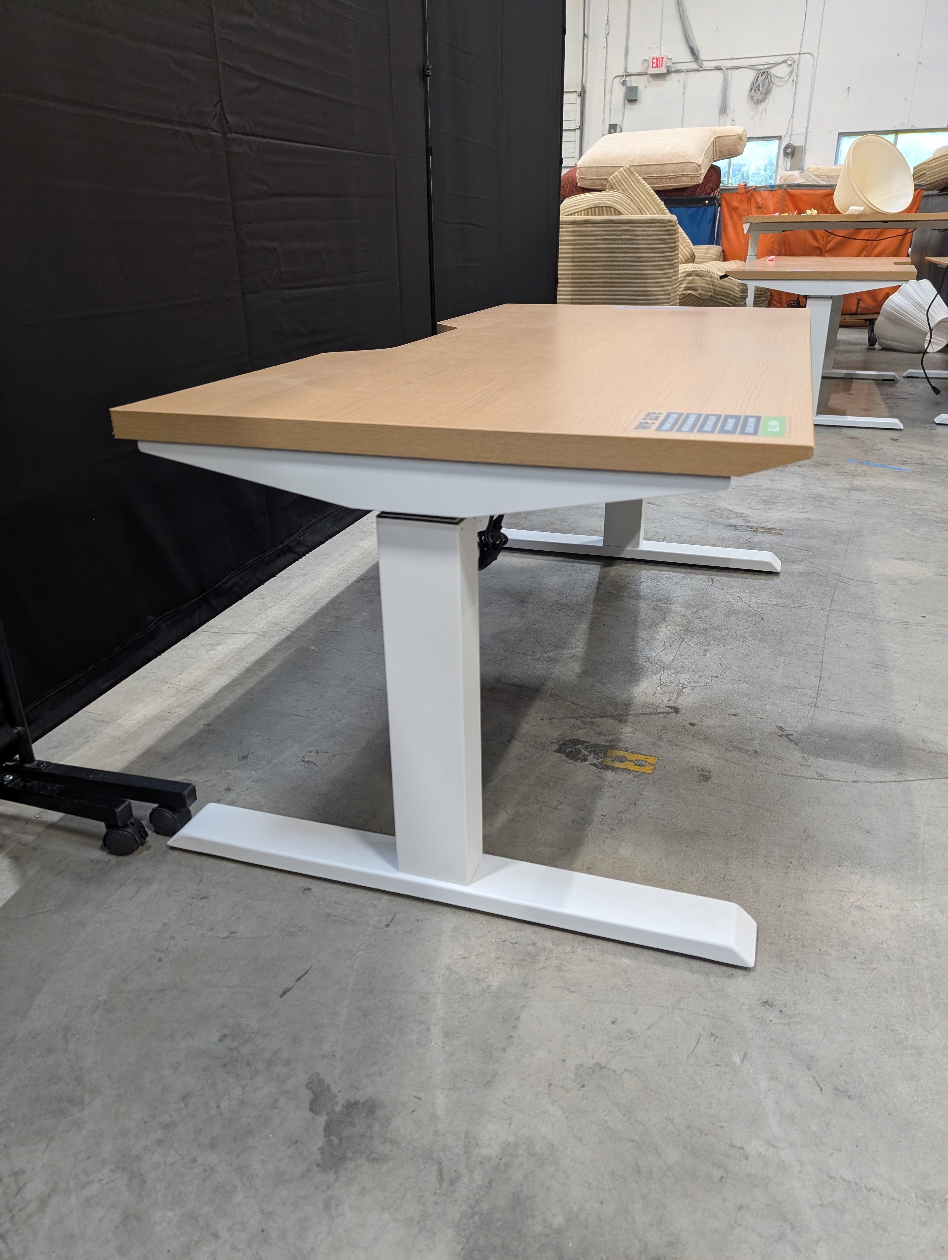 Adjustable Height Standing Desk with Light Wood Top