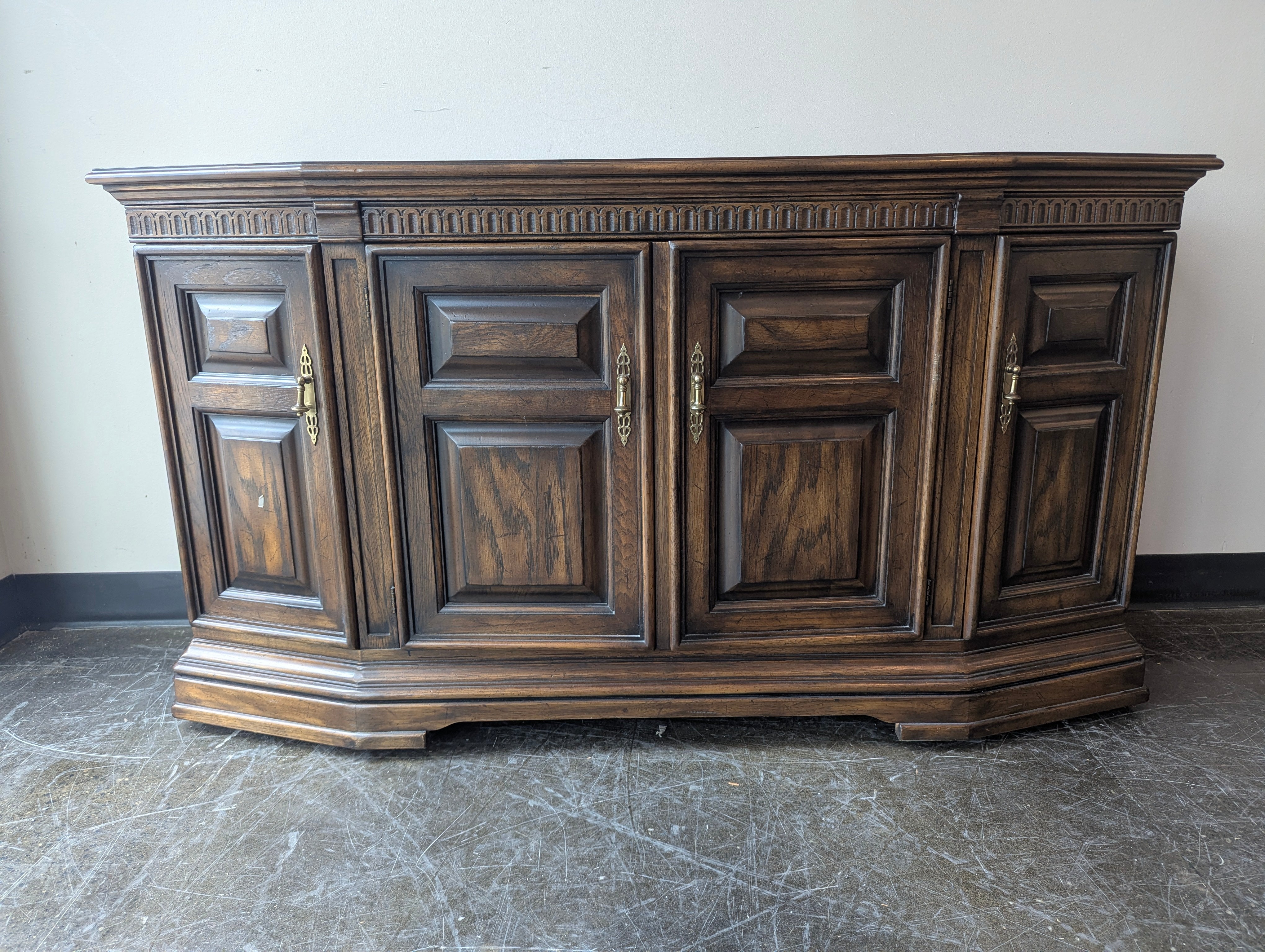 Drexel Traditional Dark Wood Four-Door Sideboard