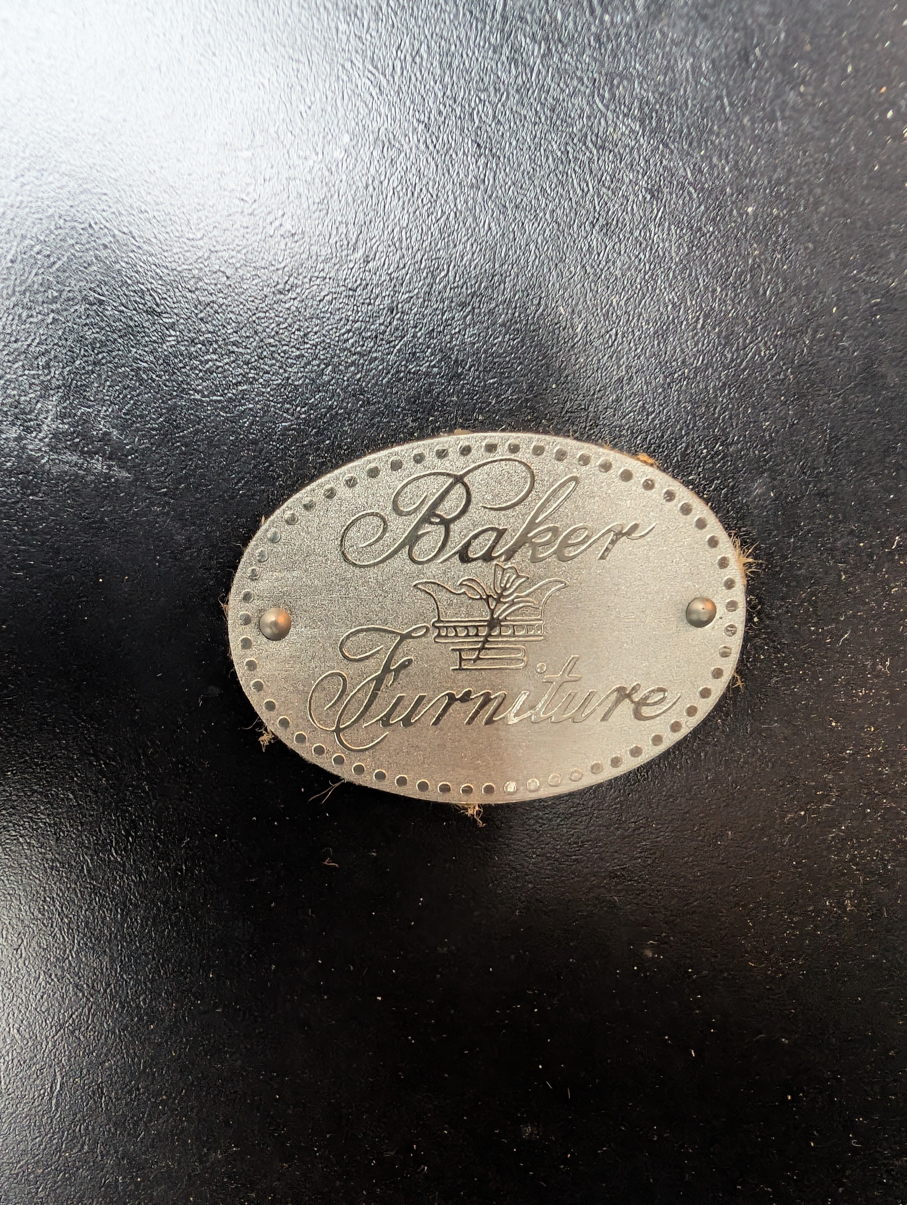 Decorative Round Bakers Furniture Accent Table with Faux Marble Top and Gilt Paw Feet