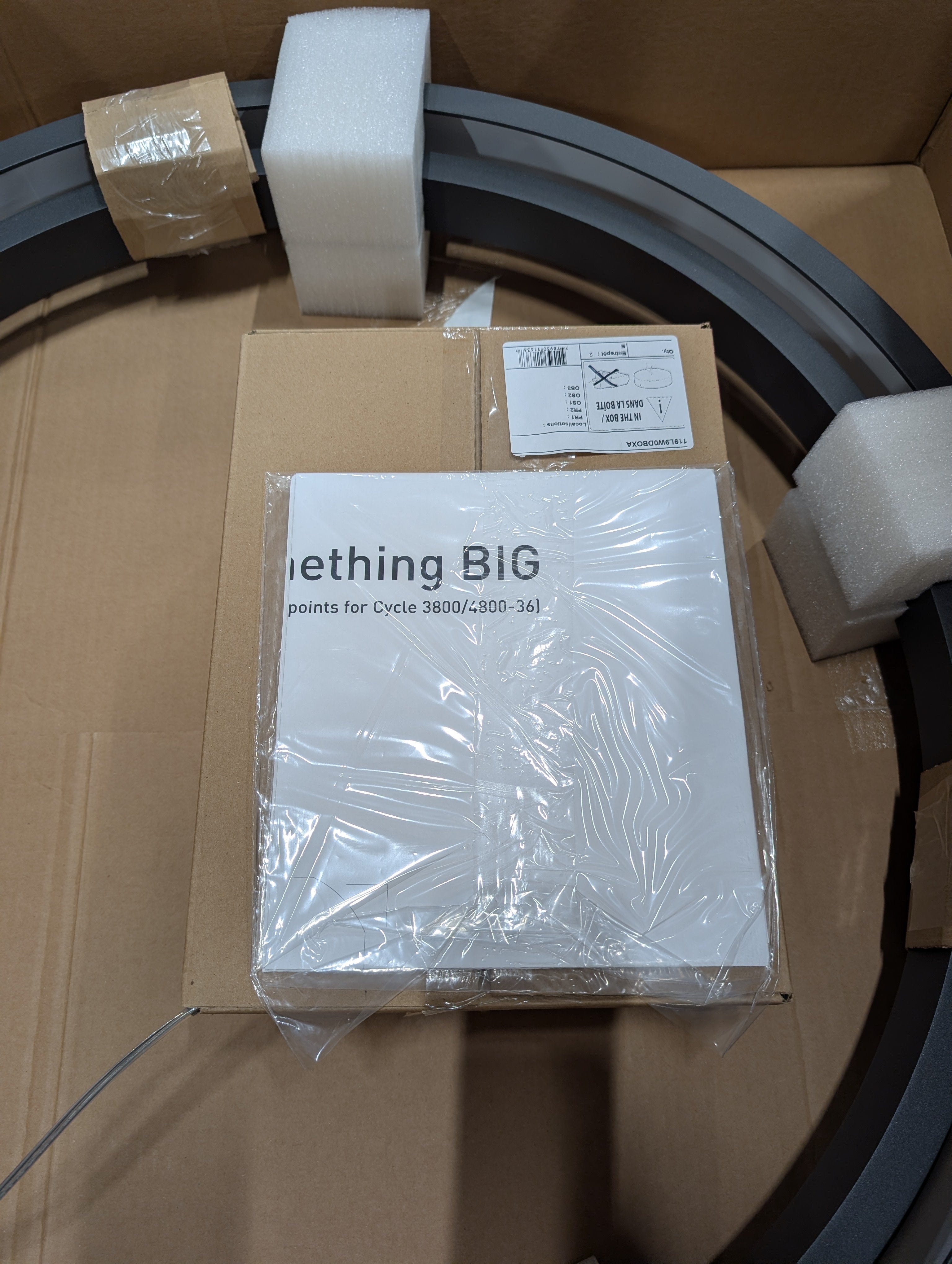 Eureka 36-Inch LED Circular Pendant Light Fixture in box