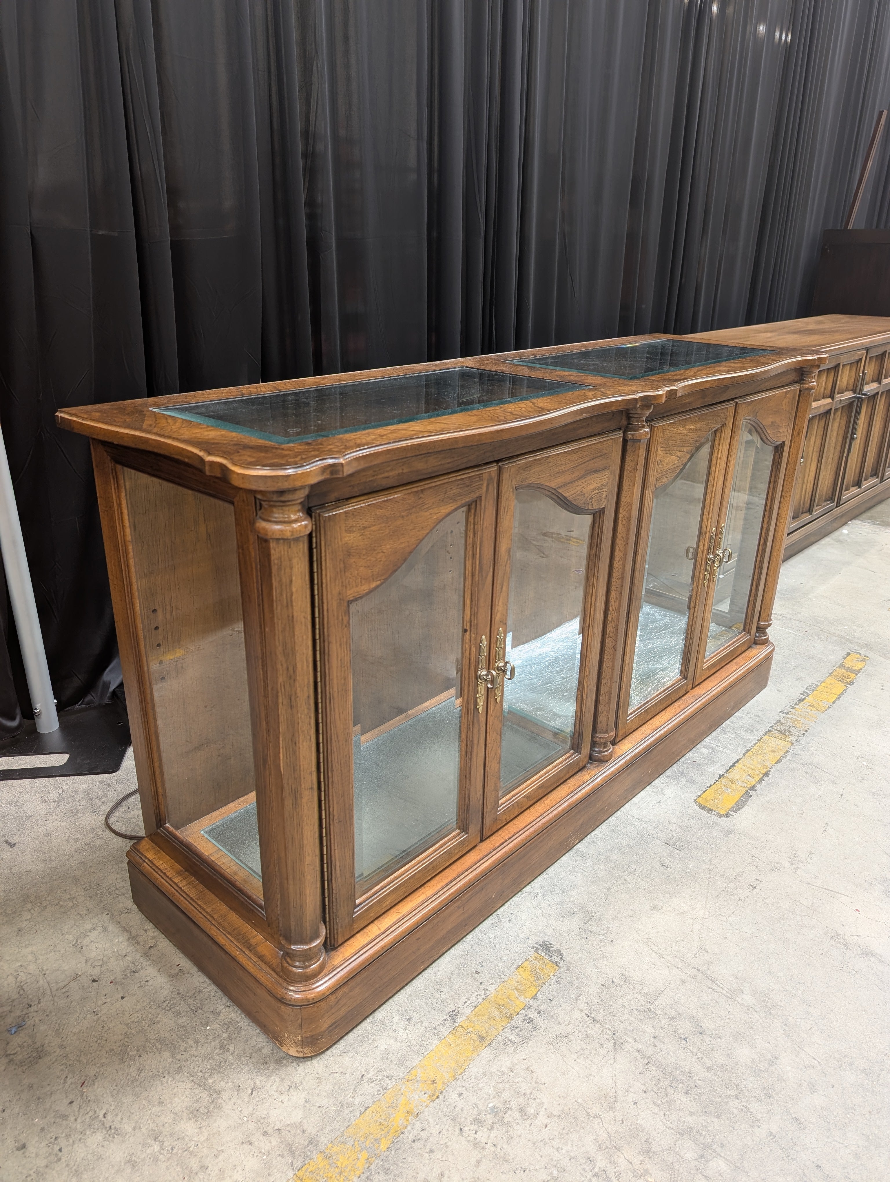 Traditional Four-Door Buffet with Glass Inserts