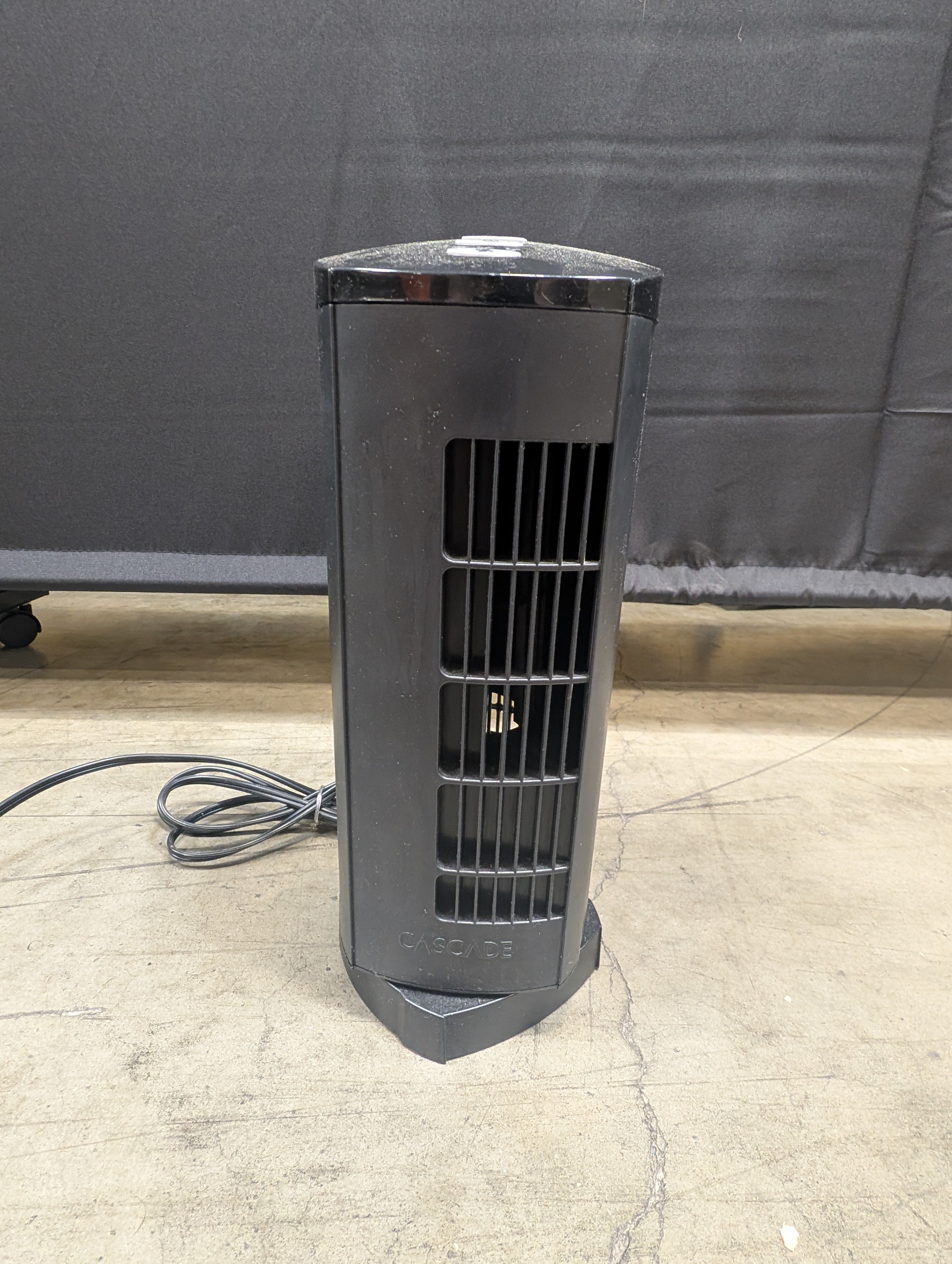 Compact Black Oscillating Tower Fan with Timer