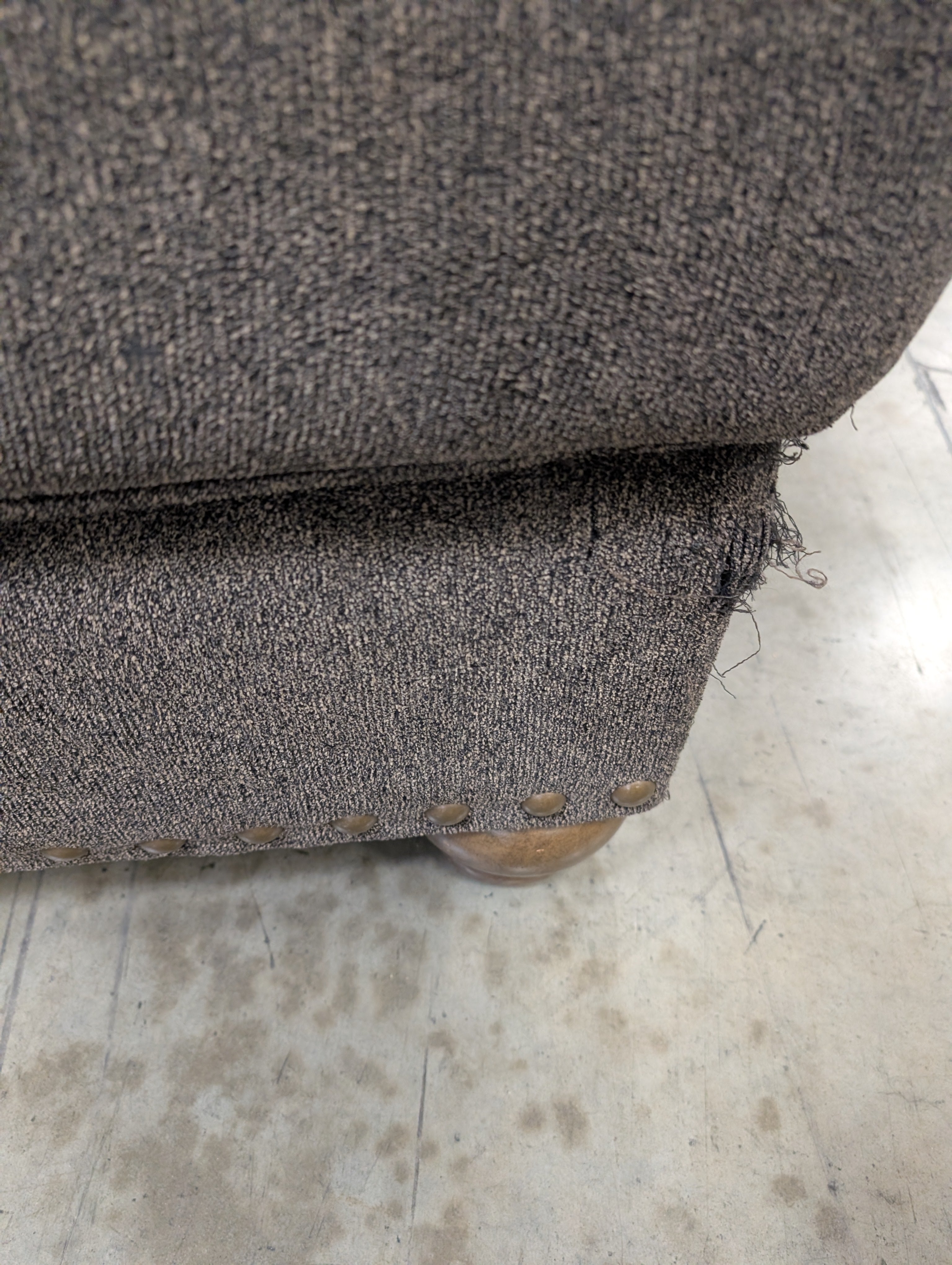 Used Club Chair and Ottoman Set with Nailhead Trim