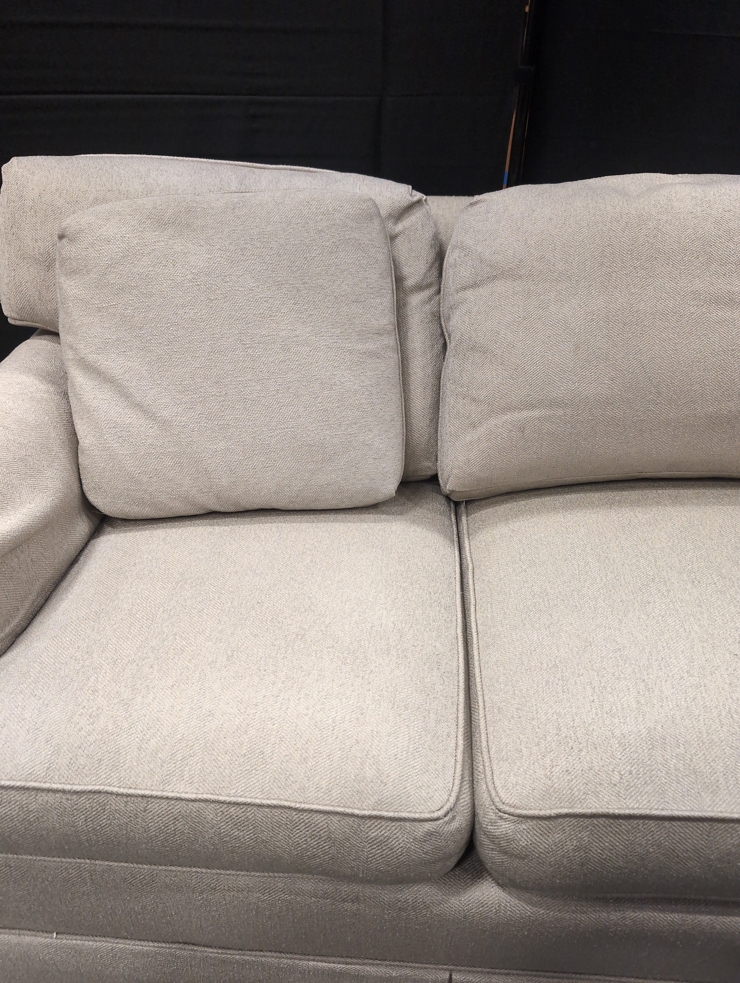 Beige Fabric Three-Seater Sofa