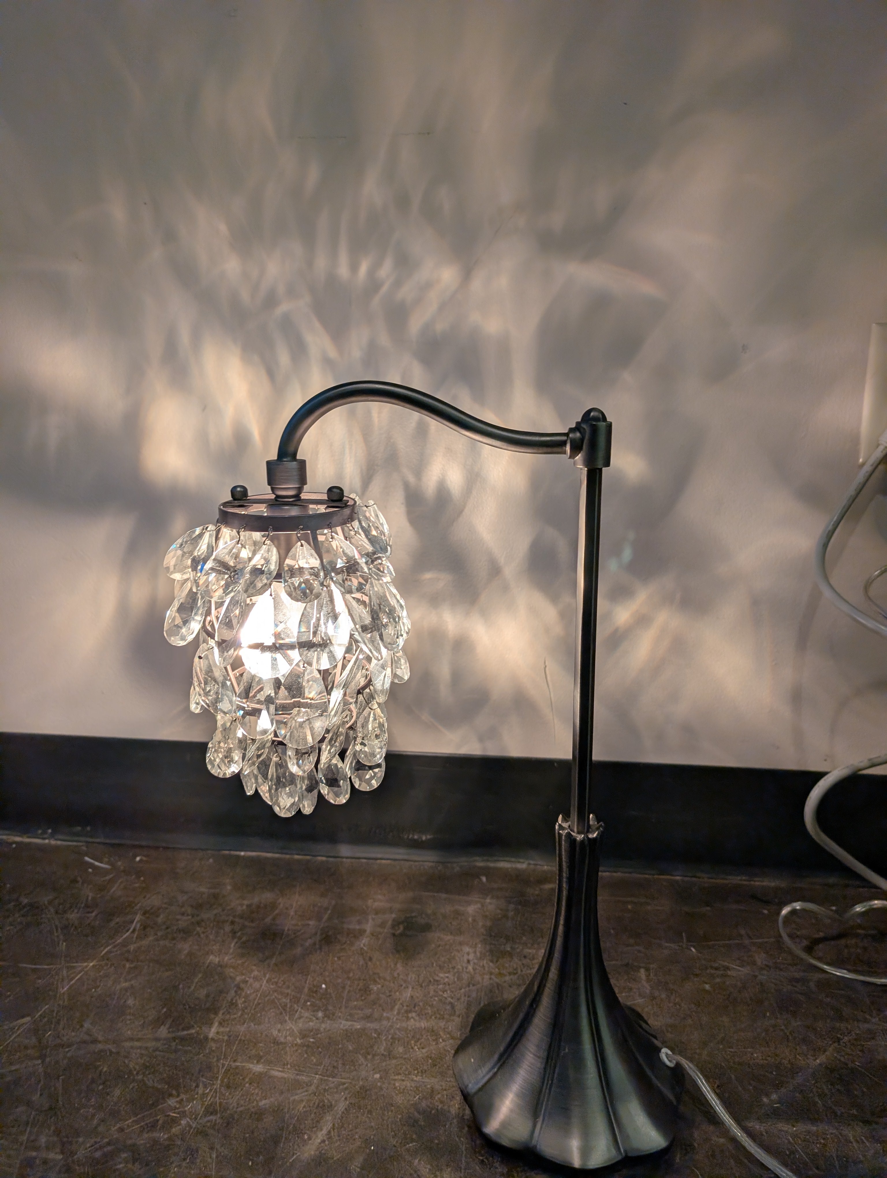 Chandelier Style Table Lamp with Clear Prisms