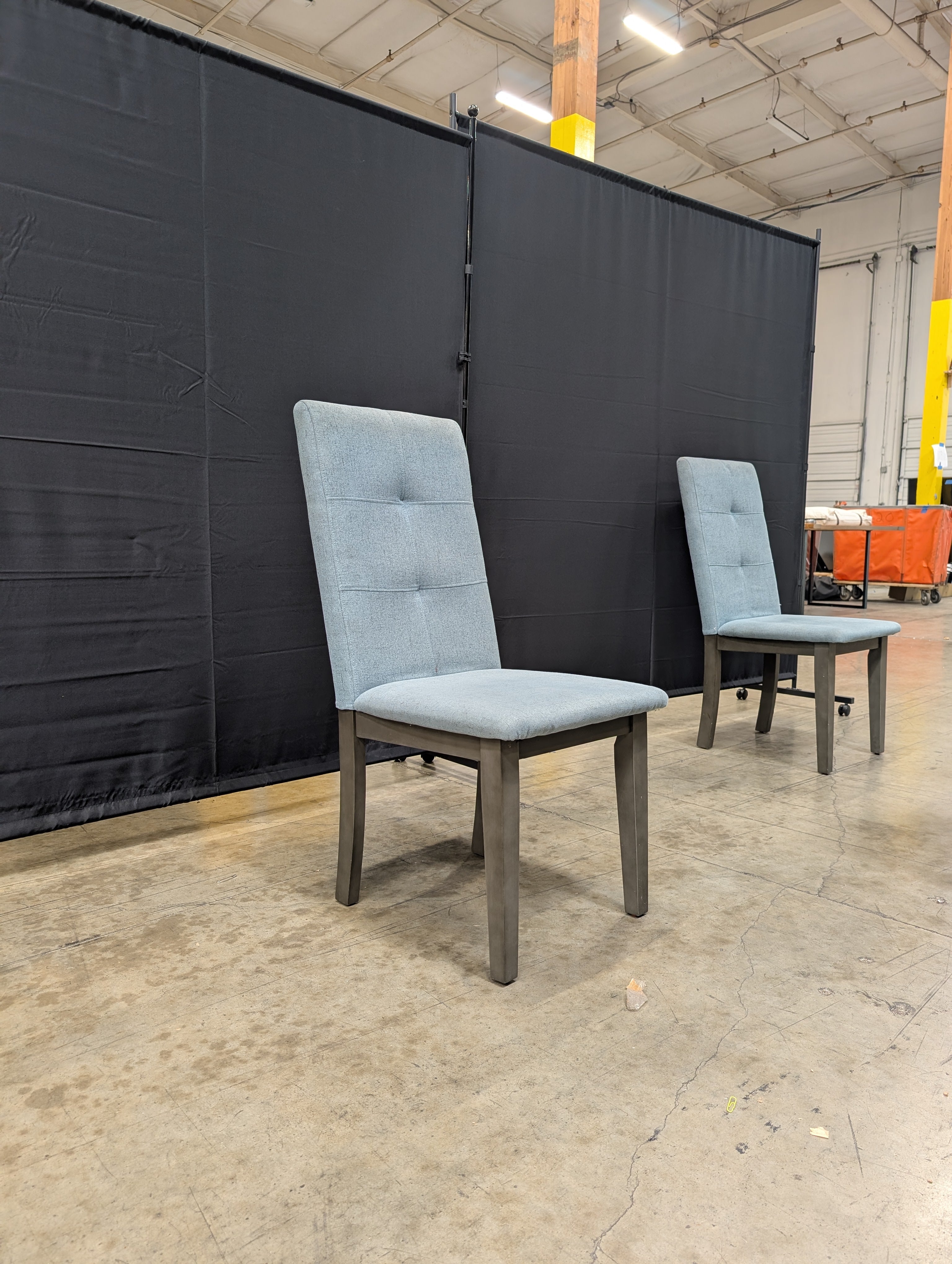 USED** Upholstered High-Back Dining Chair with Tufted Design