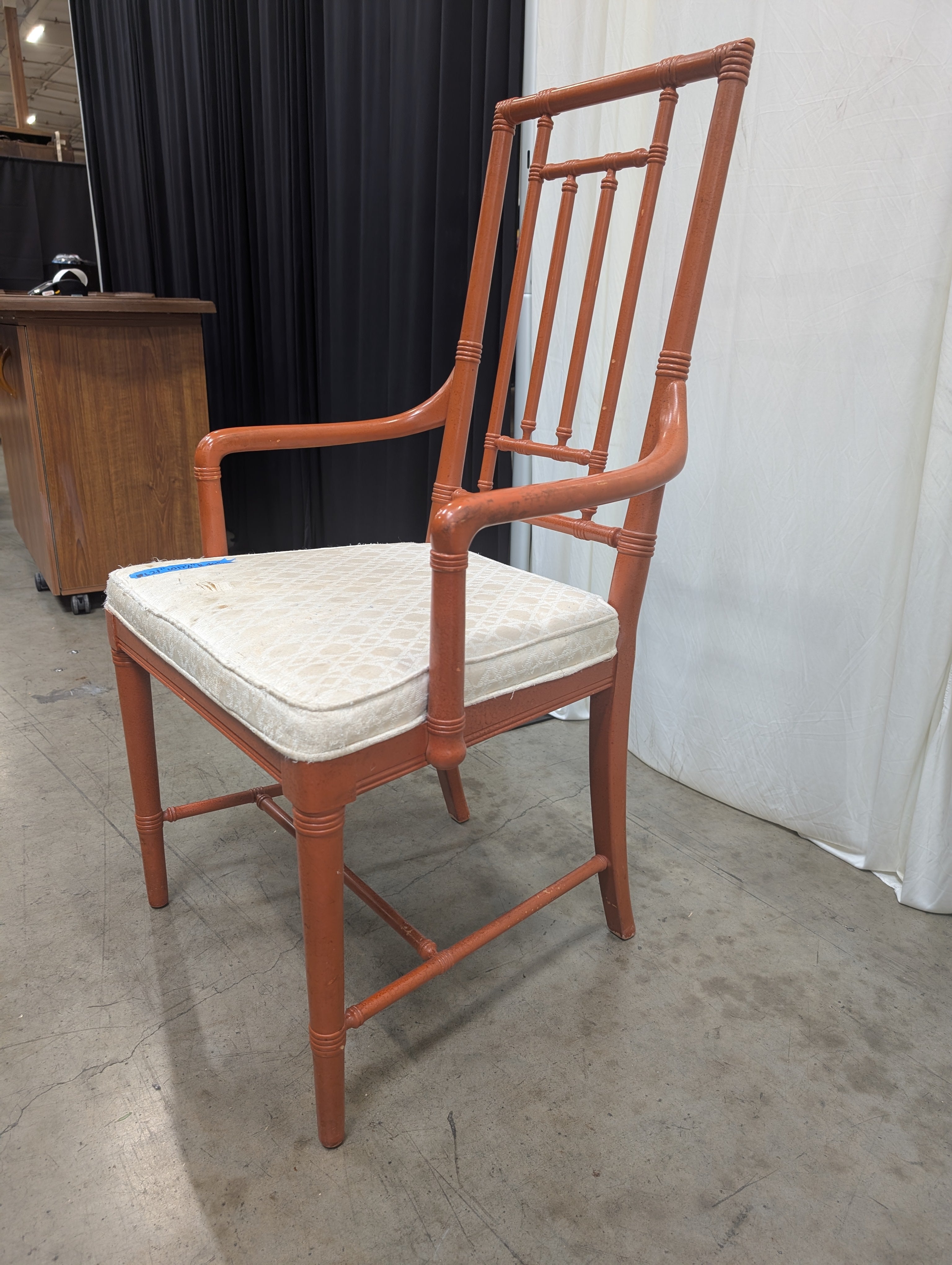 Reddish-Brown Faux Bamboo Dining Chair