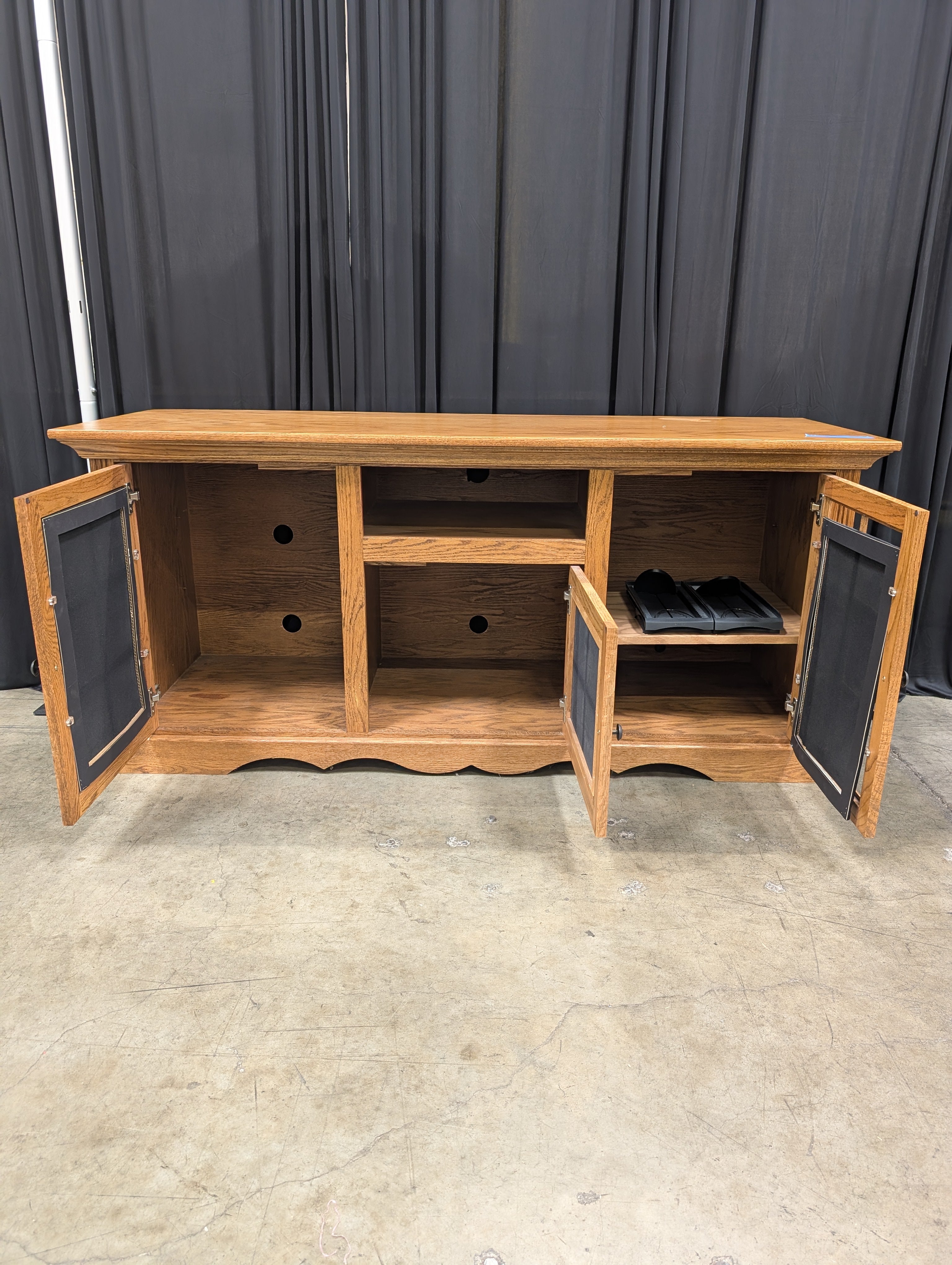Large Oak Tone Wood TV Stand