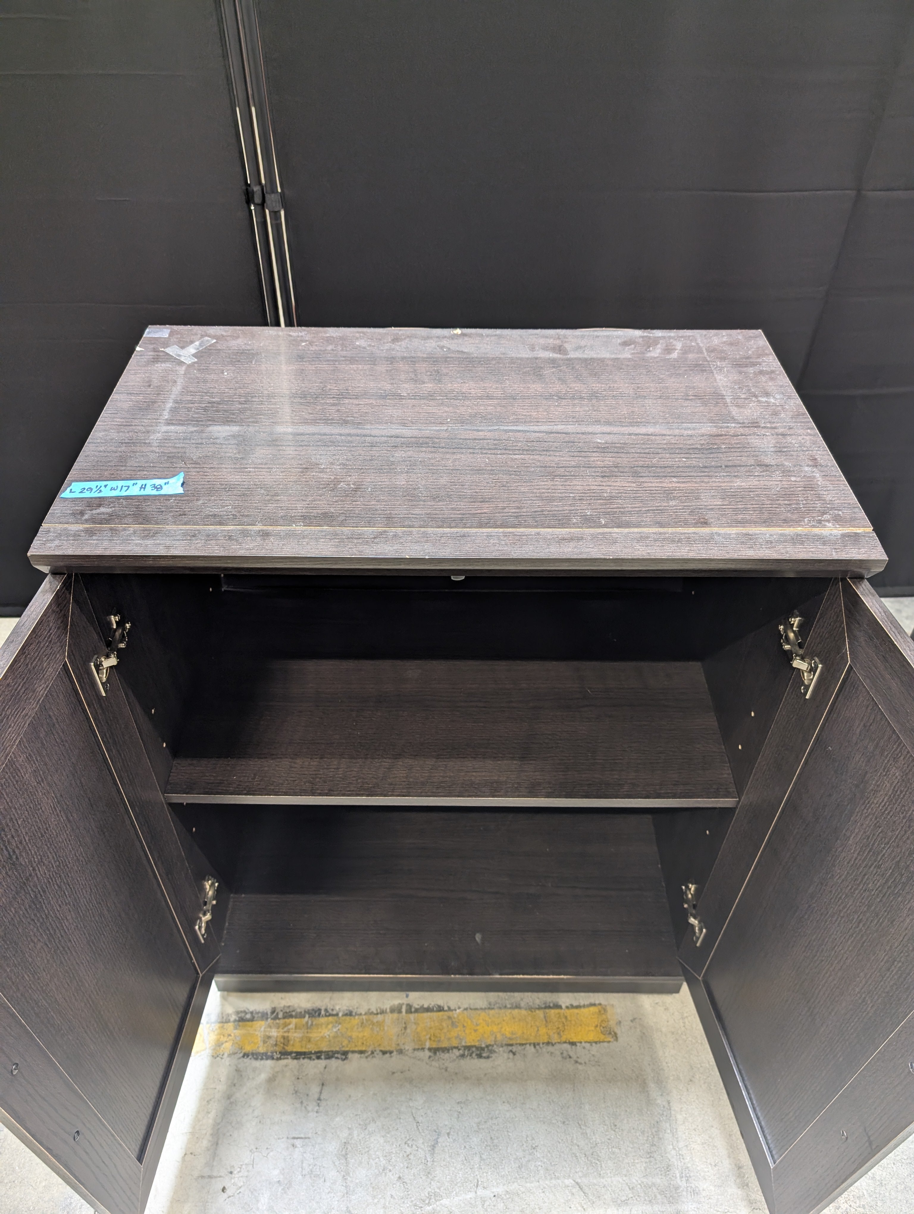Dark Brown Wood Grain Storage Cabinet Ikea Used