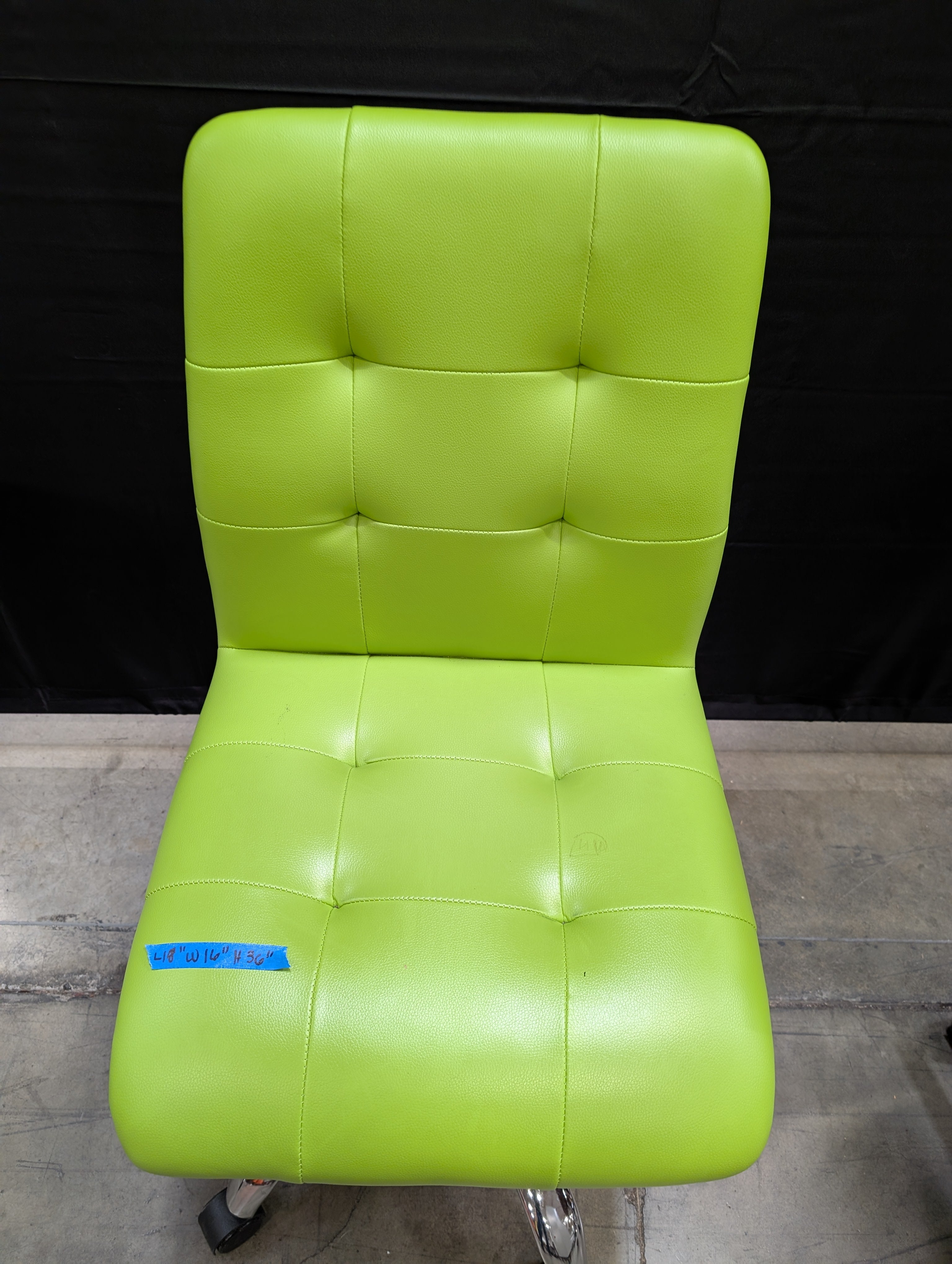 Vibrant Lime Green Tufted Faux Leather Office Chair