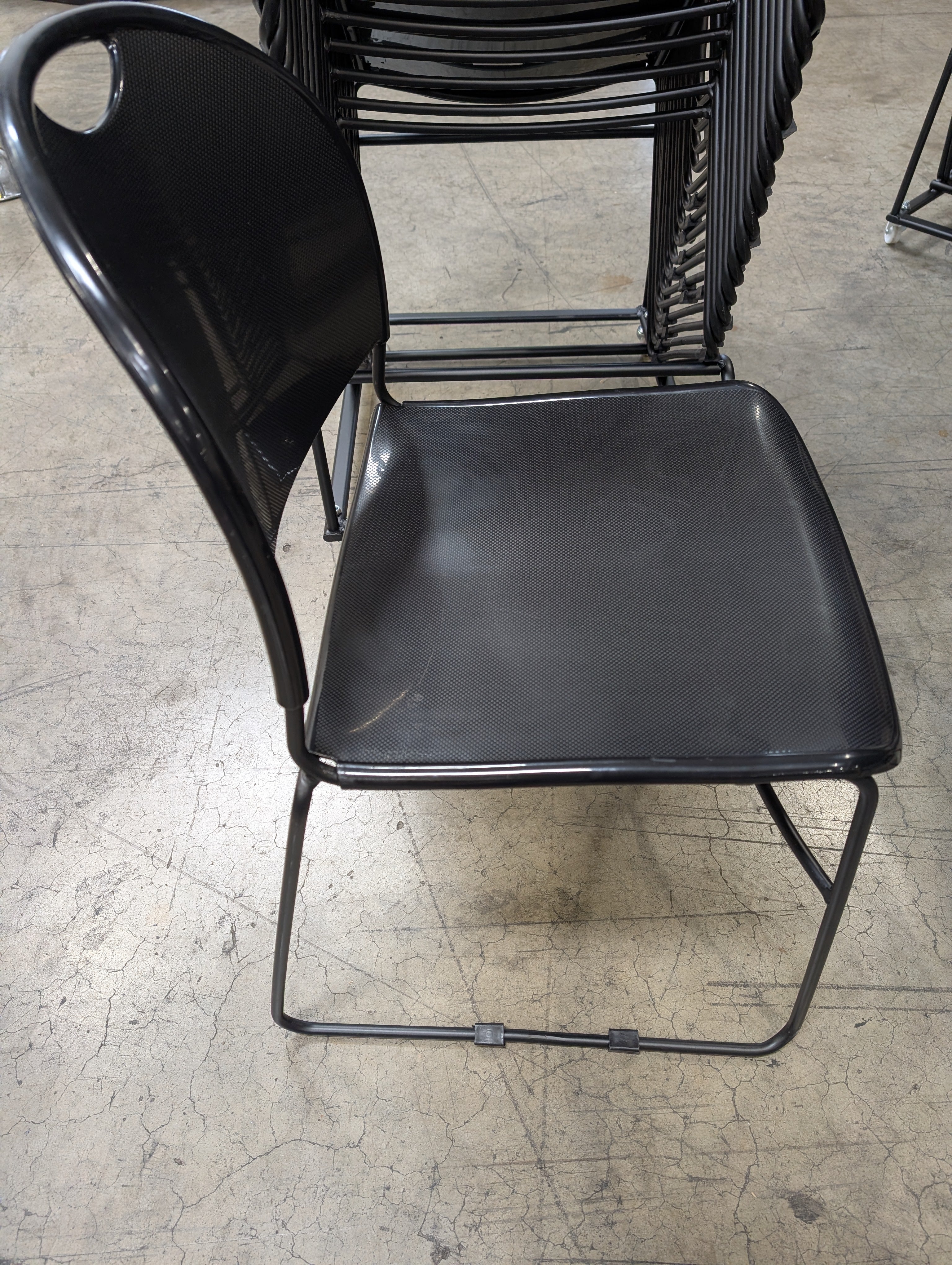 Set of 16 Stacking Chairs with Textured Seats