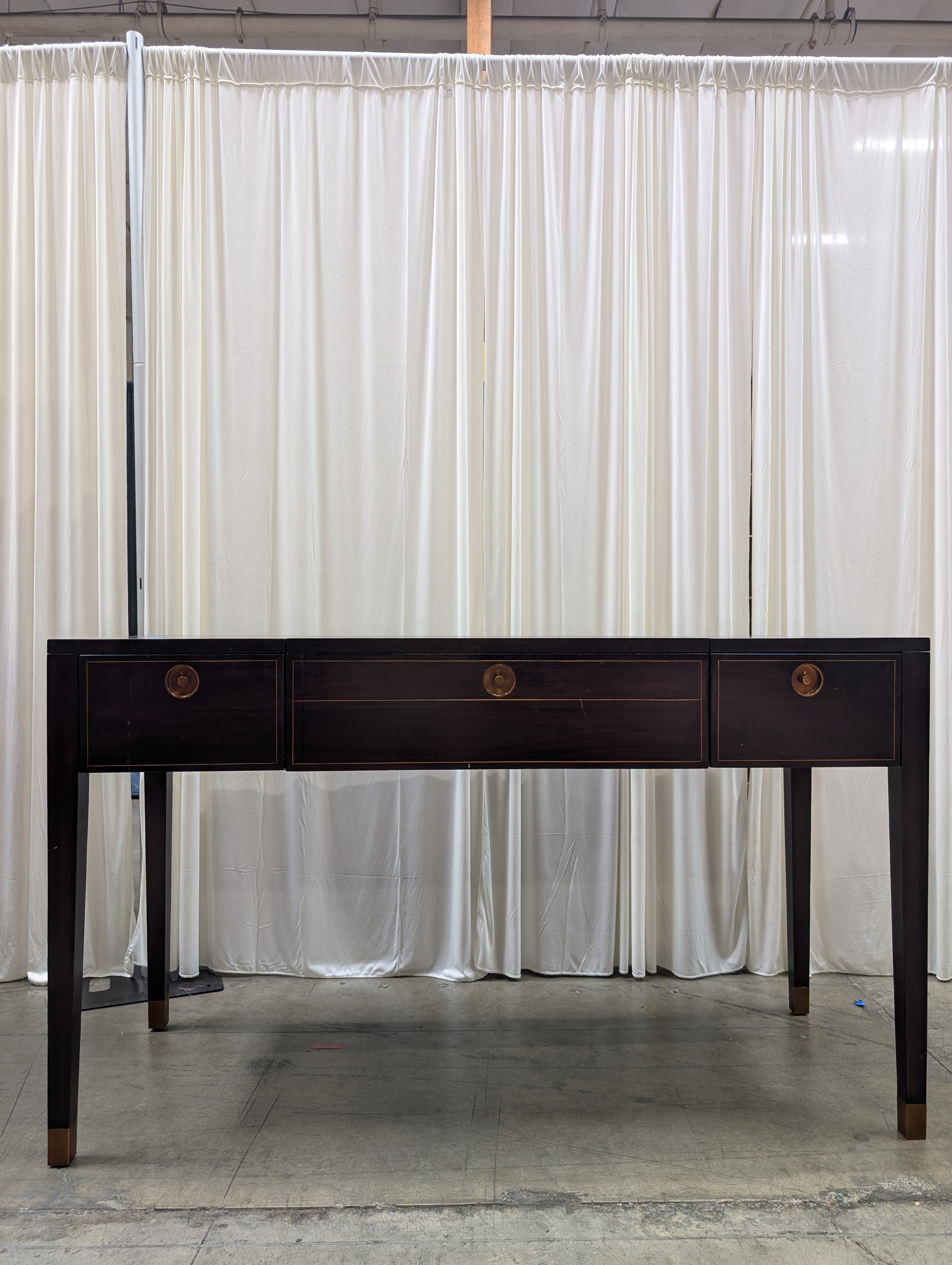 Crate&Barrel Mid-Century Style Three-Drawer Vanity in Dark Wood
