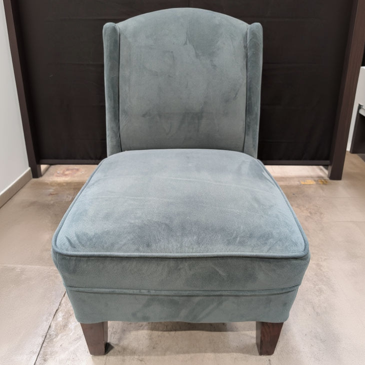 Deep Teal Velvet Upholstered High-Back Accent Chair