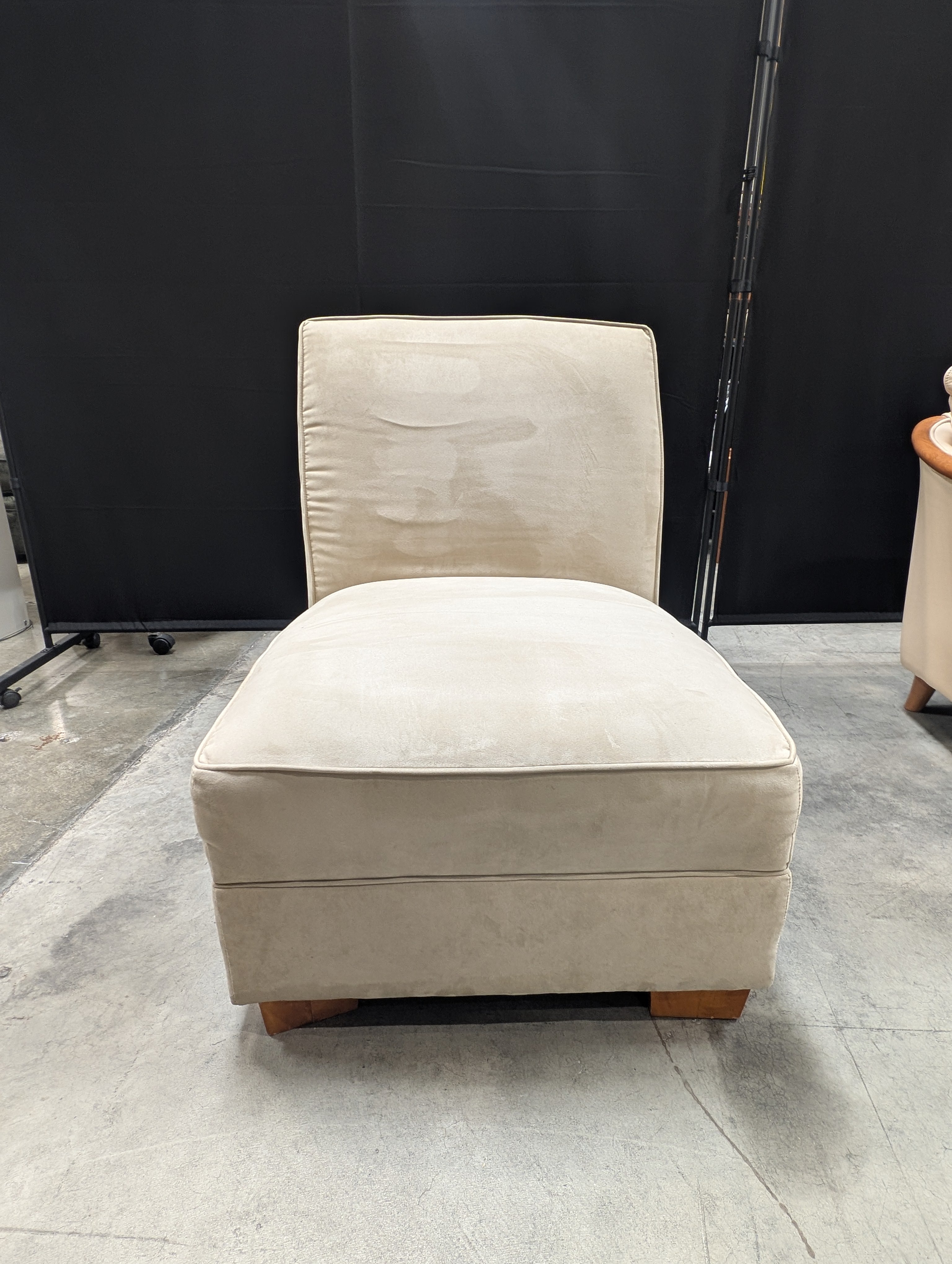 Neutral Upholstered Armless Accent Chairs
