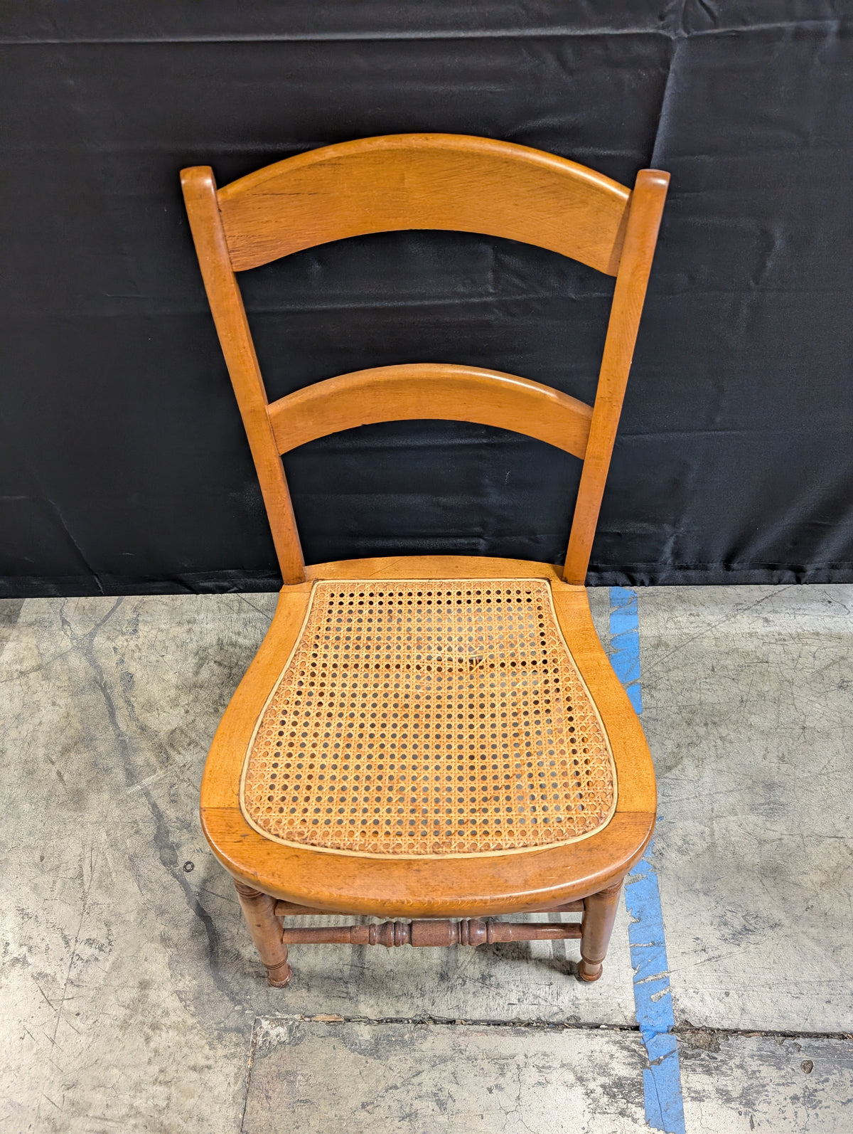 Classic Hardwood Dining Chair with Woven Cane Seat