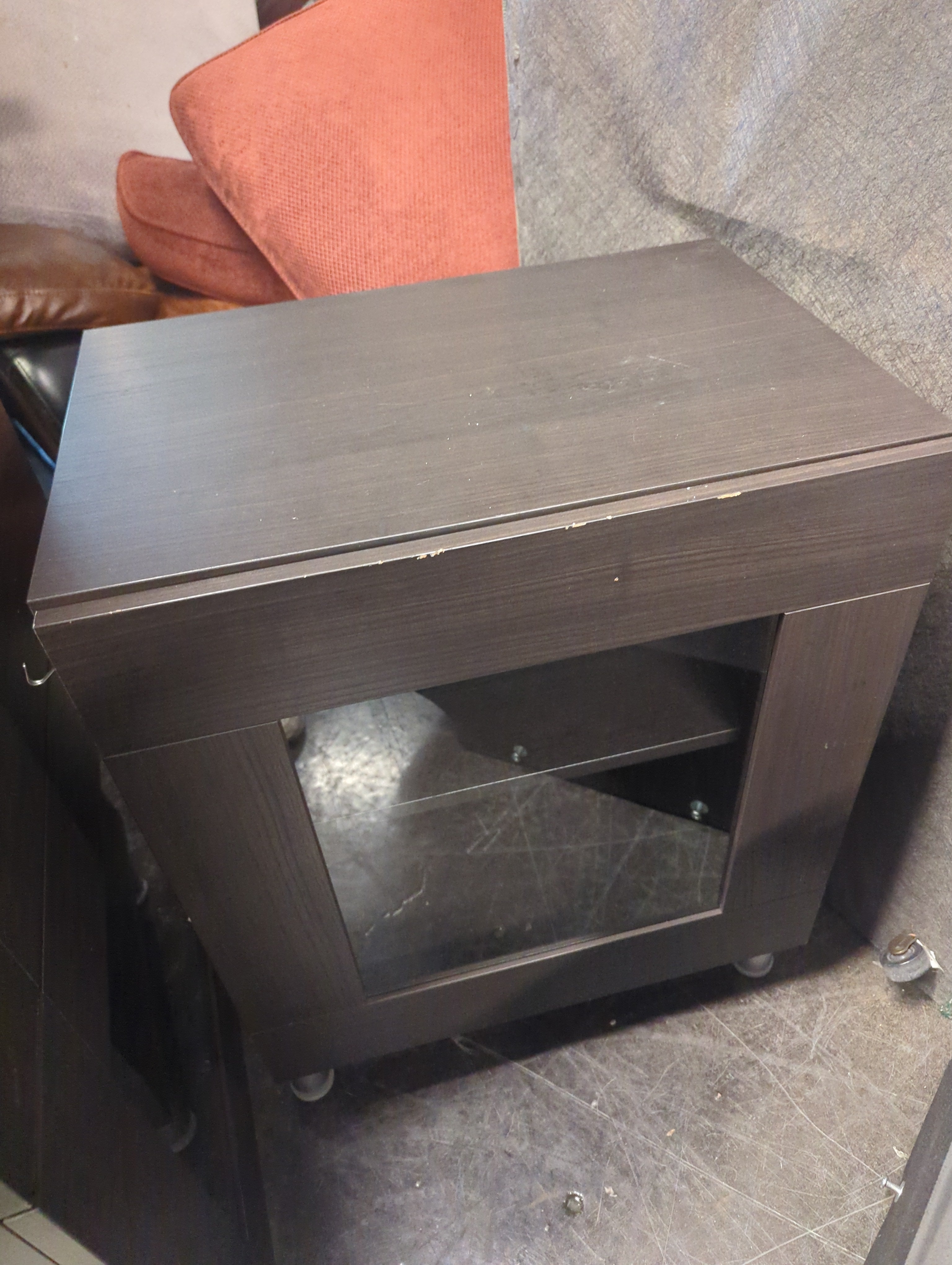 IKEA BESTÅ Cabinet with Glass Door – Dark Brown, Silver Legs