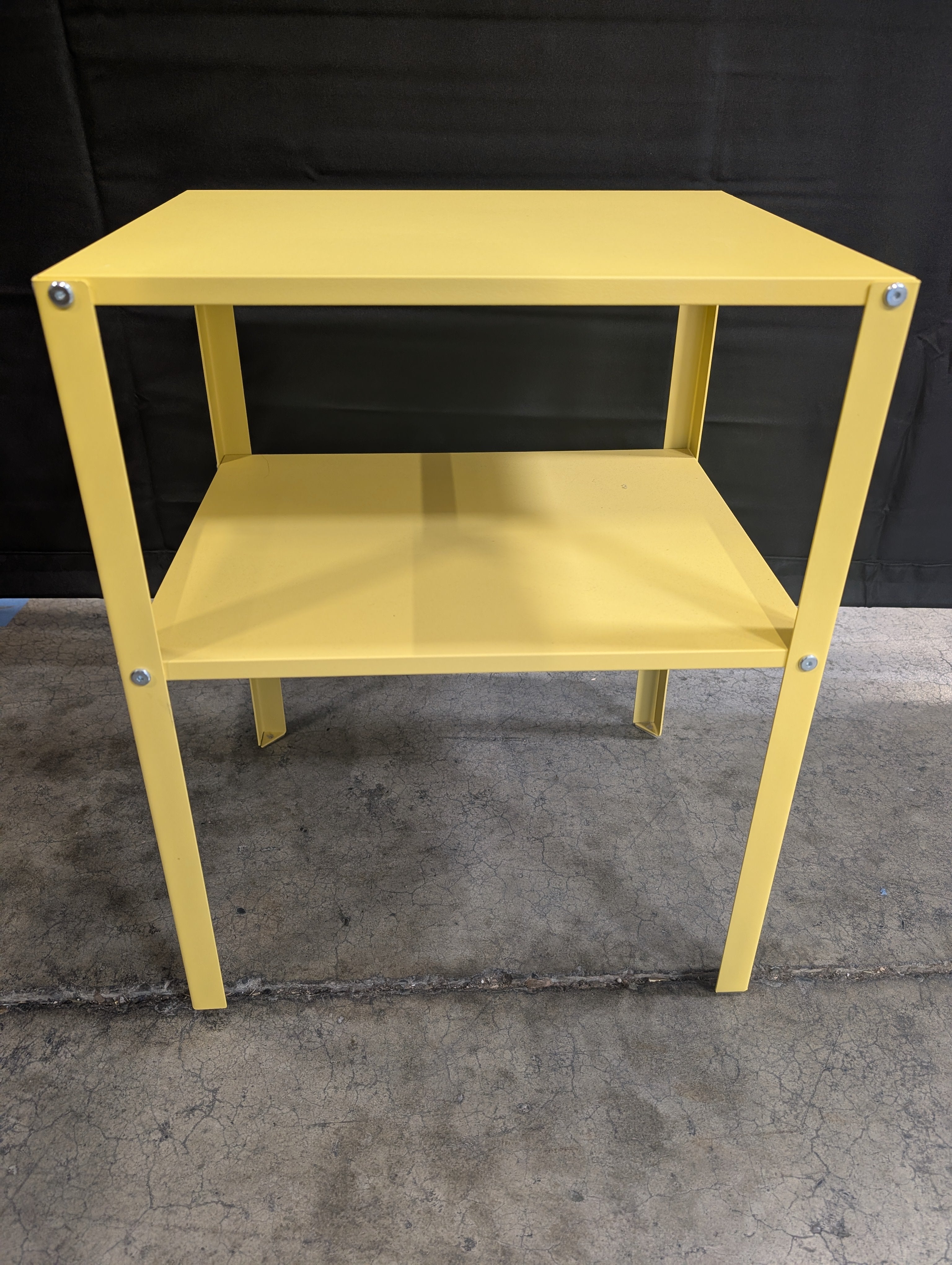 Vibrant Yellow Two-Tier Accent Table