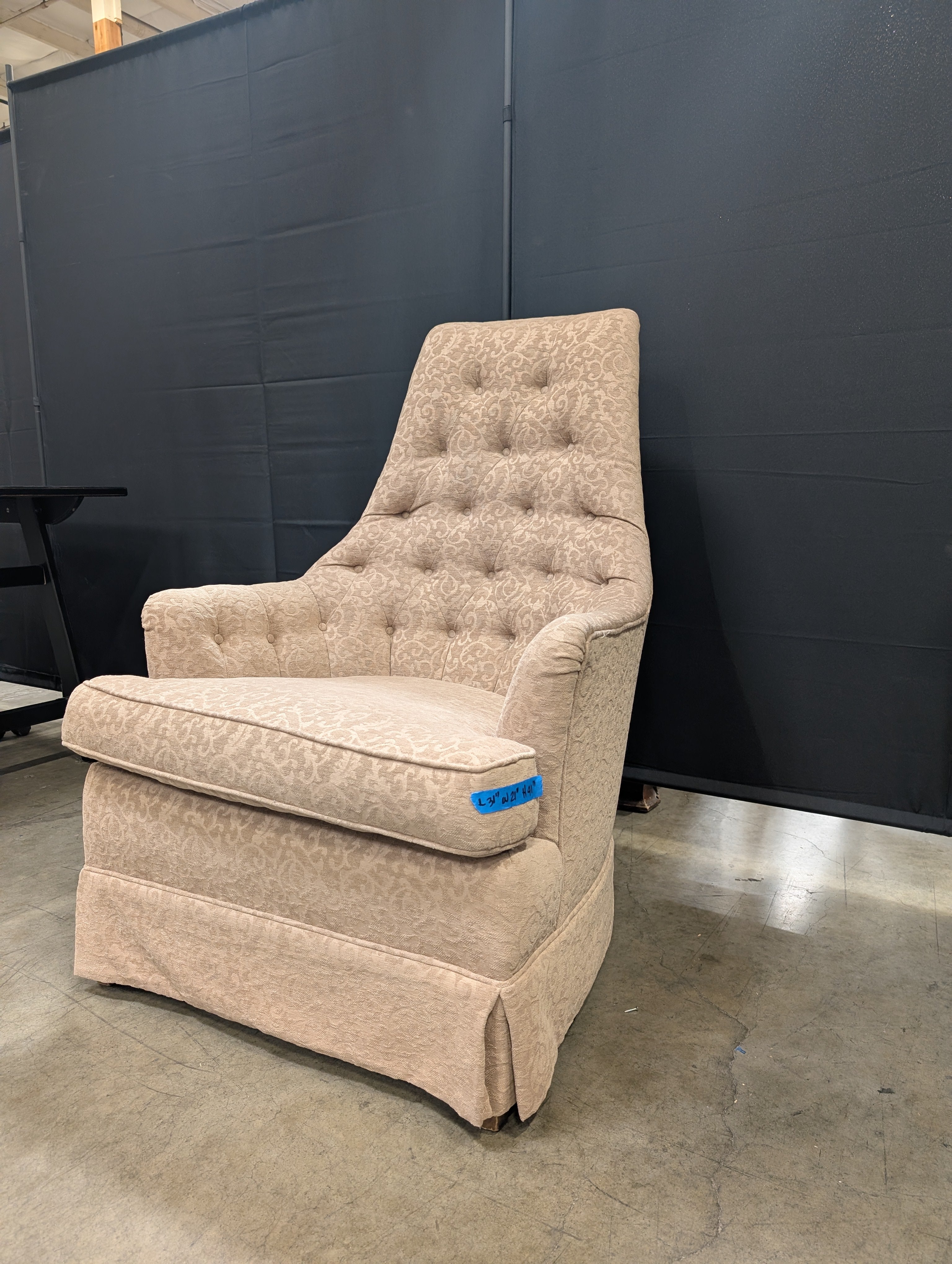 Tufted High-Back Upholstered Lounge Armchair