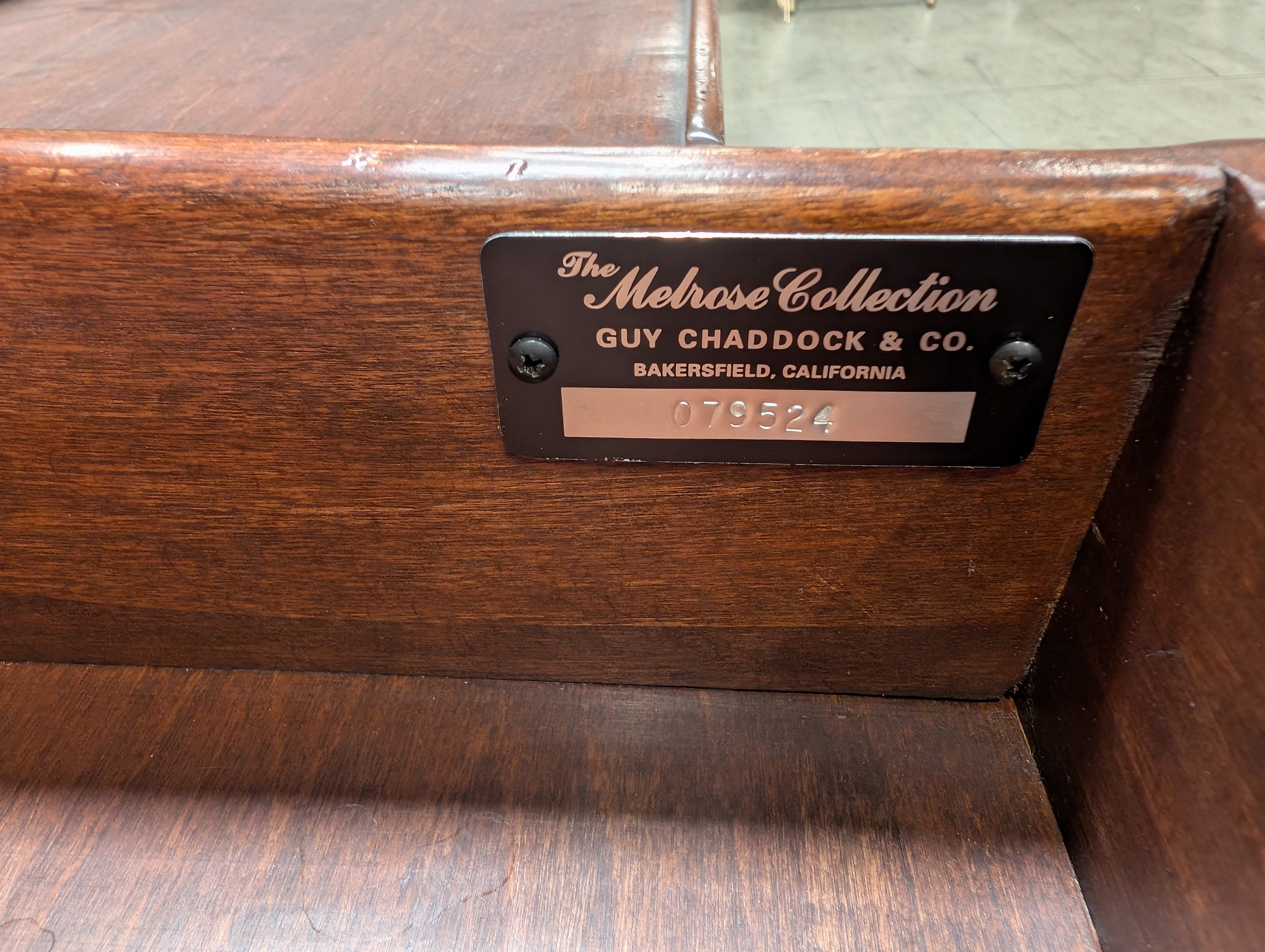 Vintage Guy Chaddock & Co Wooden Desk with Brass Pulls