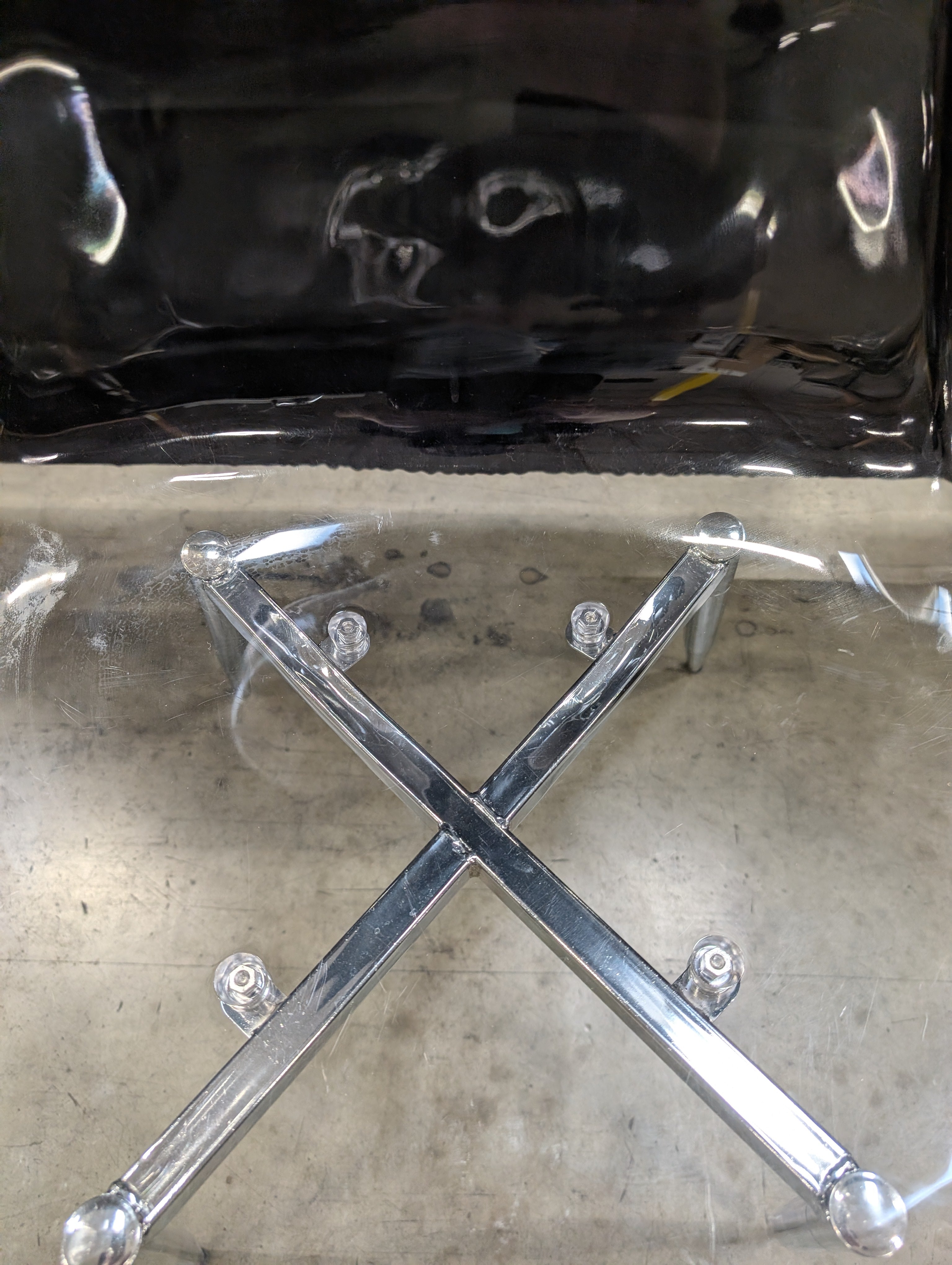 Contemporary Clear Acrylic Style Dining Chair with Chrome Base