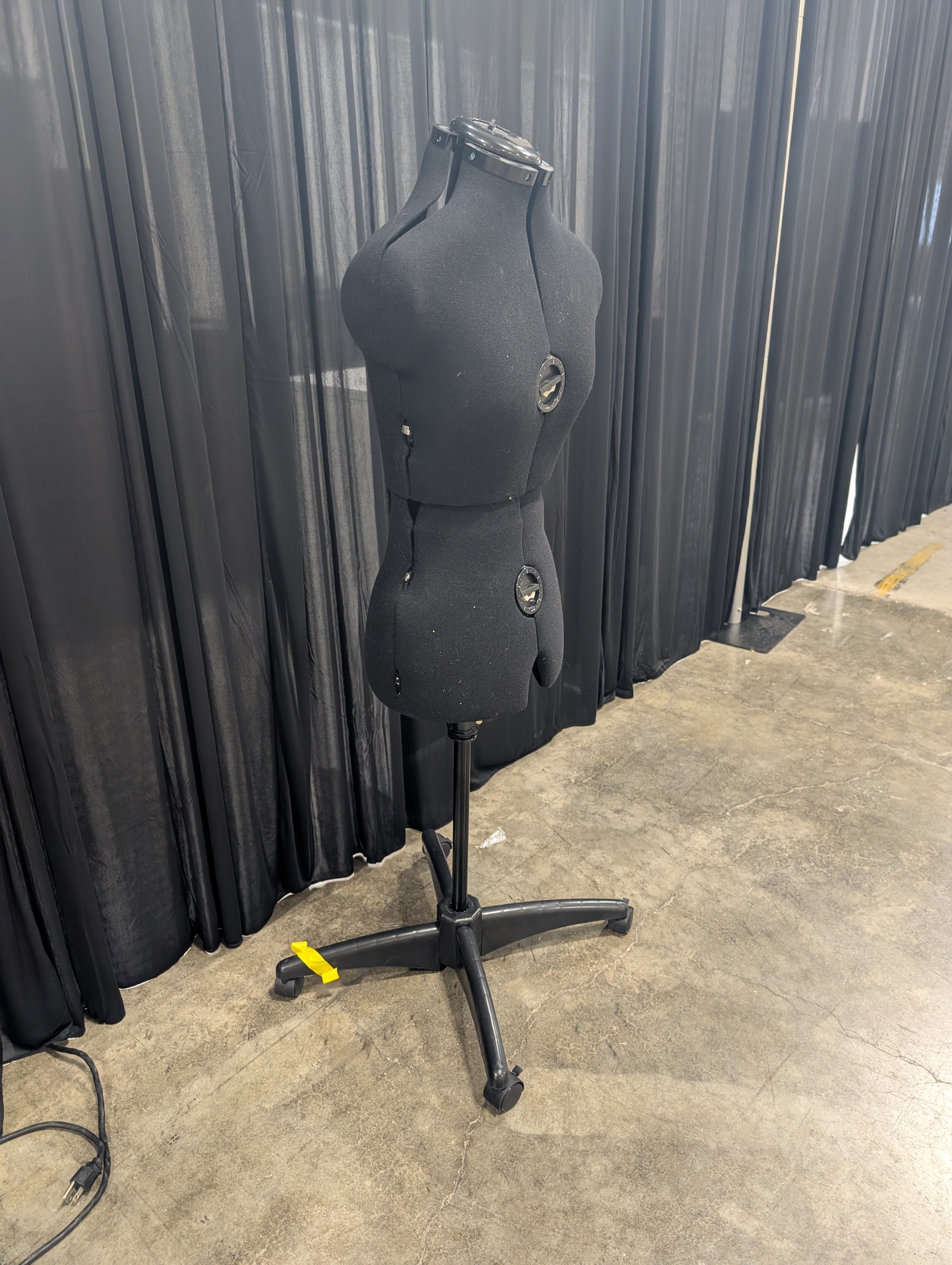 Adjustable Black Fabric Dress Form Mannequin with Stand