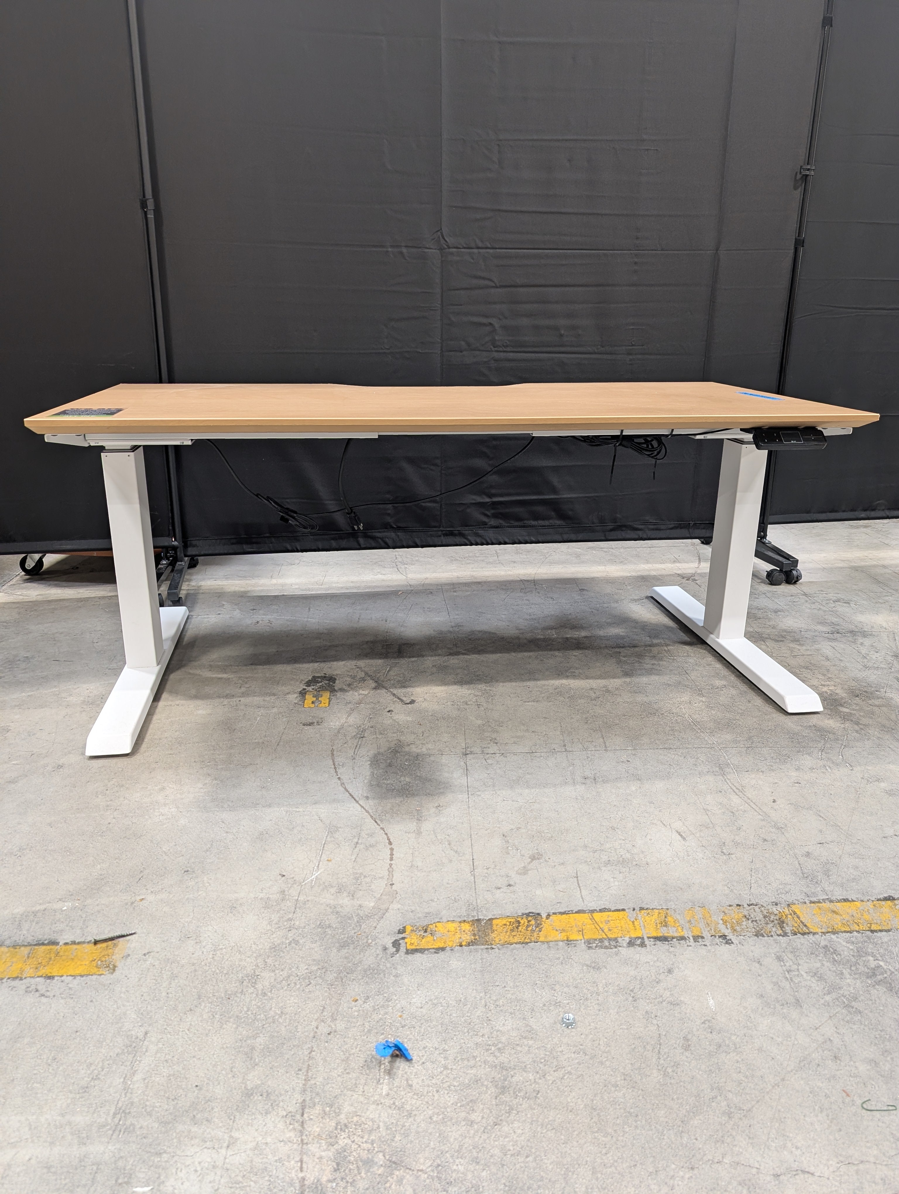 Adjustable Height Standing Desk with Light Wood Top
