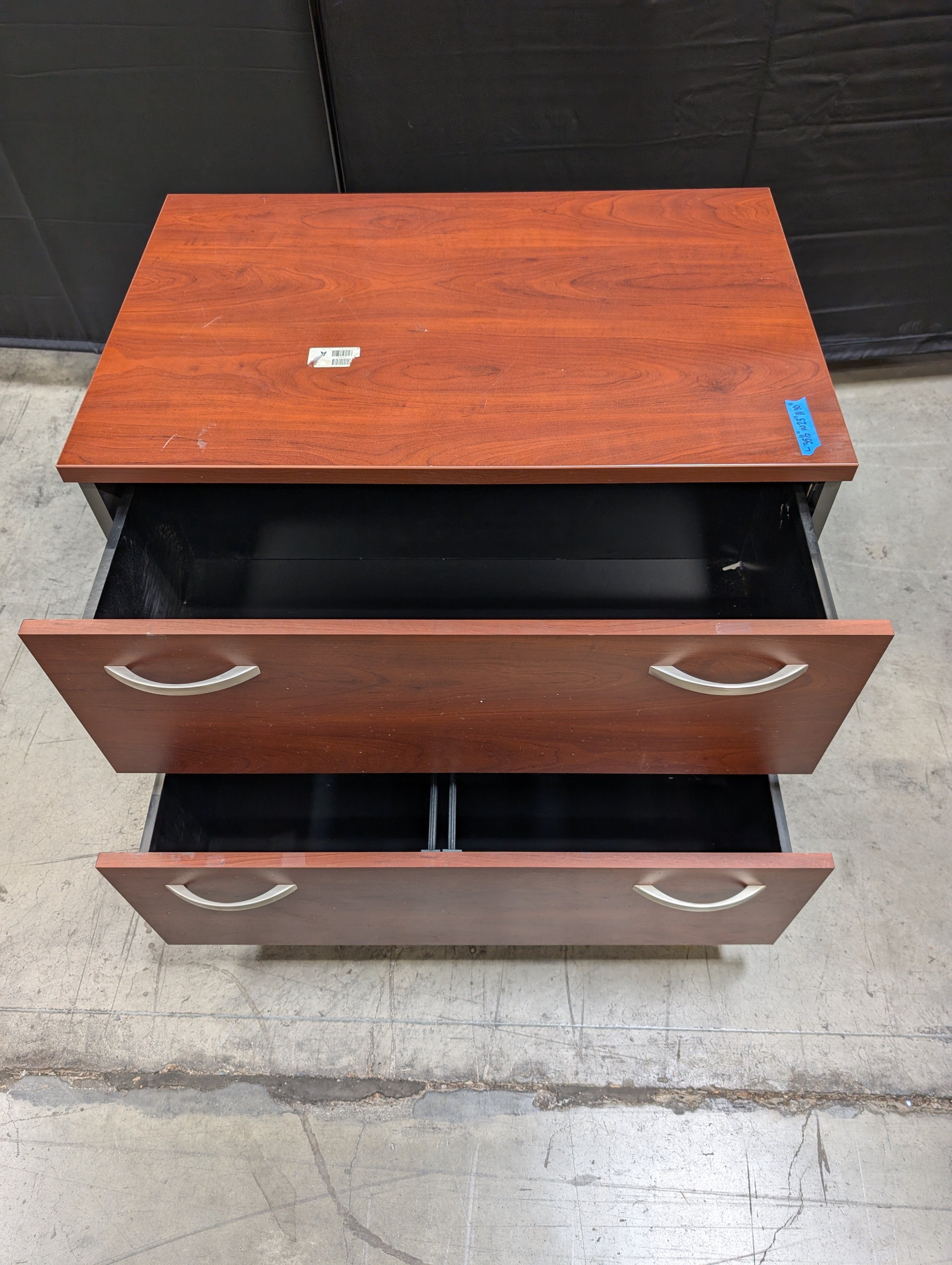 Cherry Finish Two-Drawer Storage Cabinet