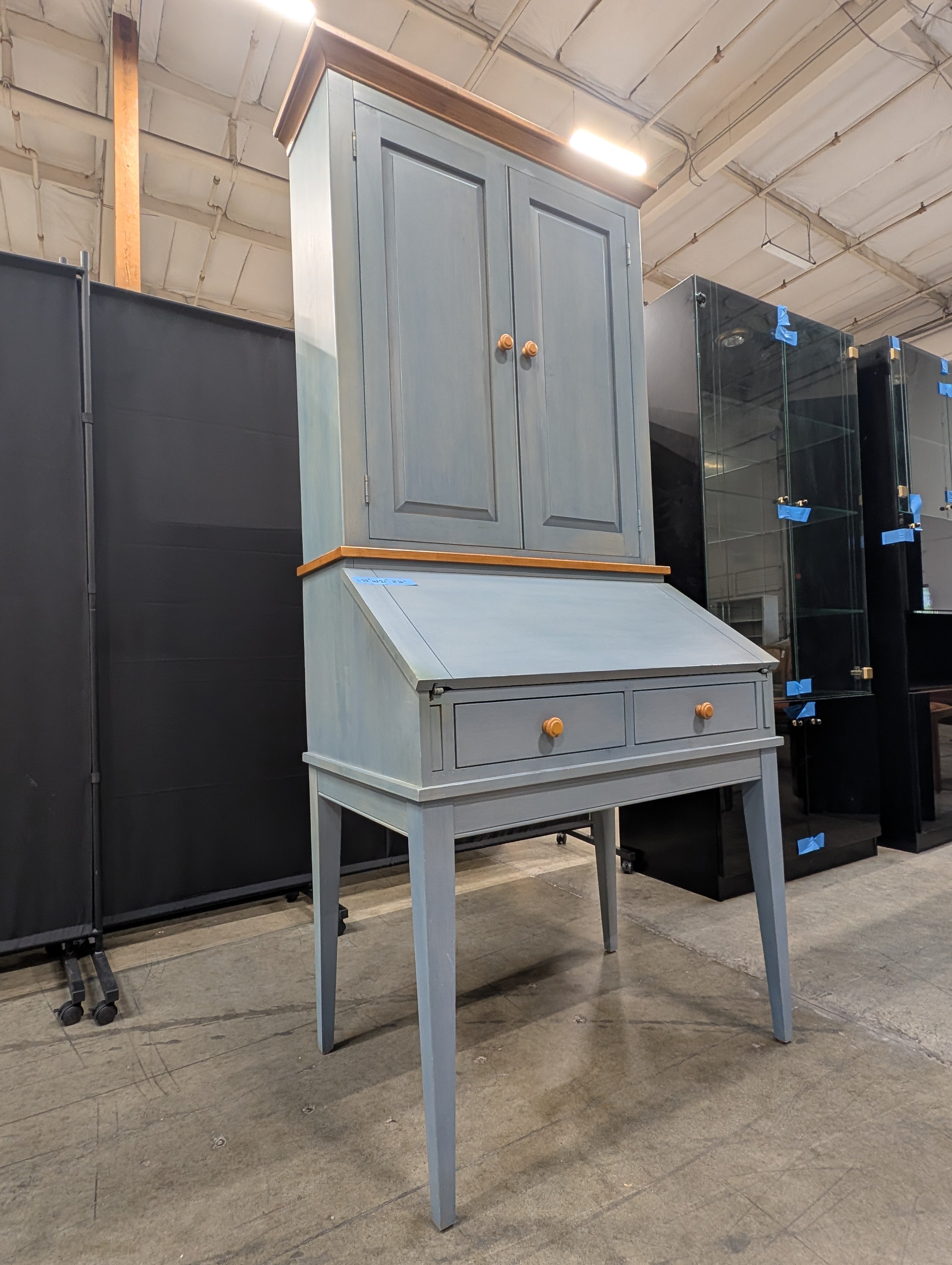 Two-Tone ETHAN ALLEN Secretary Desk with Hutch Cabinet