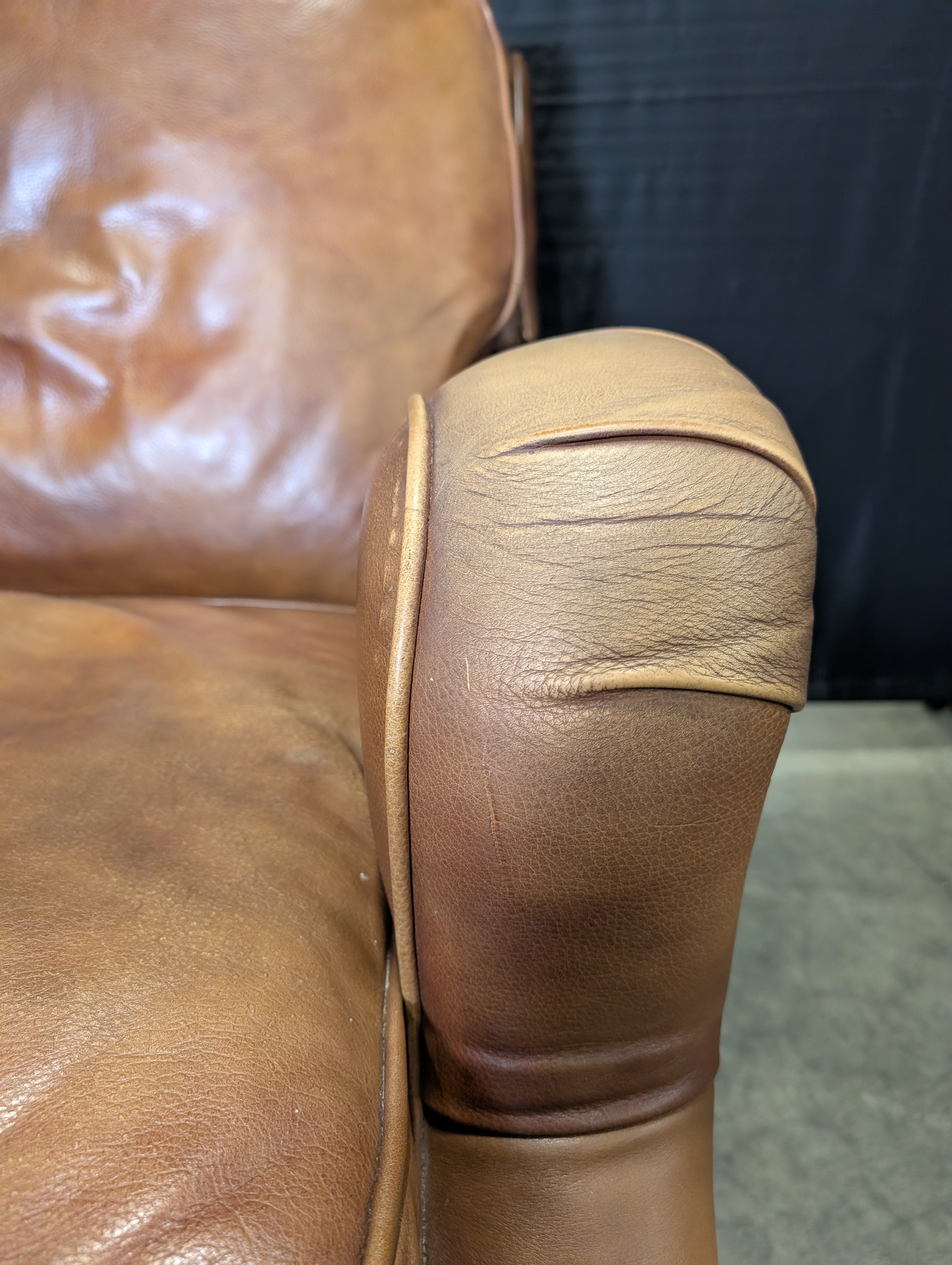 Comfortable Brown Leather Armchair