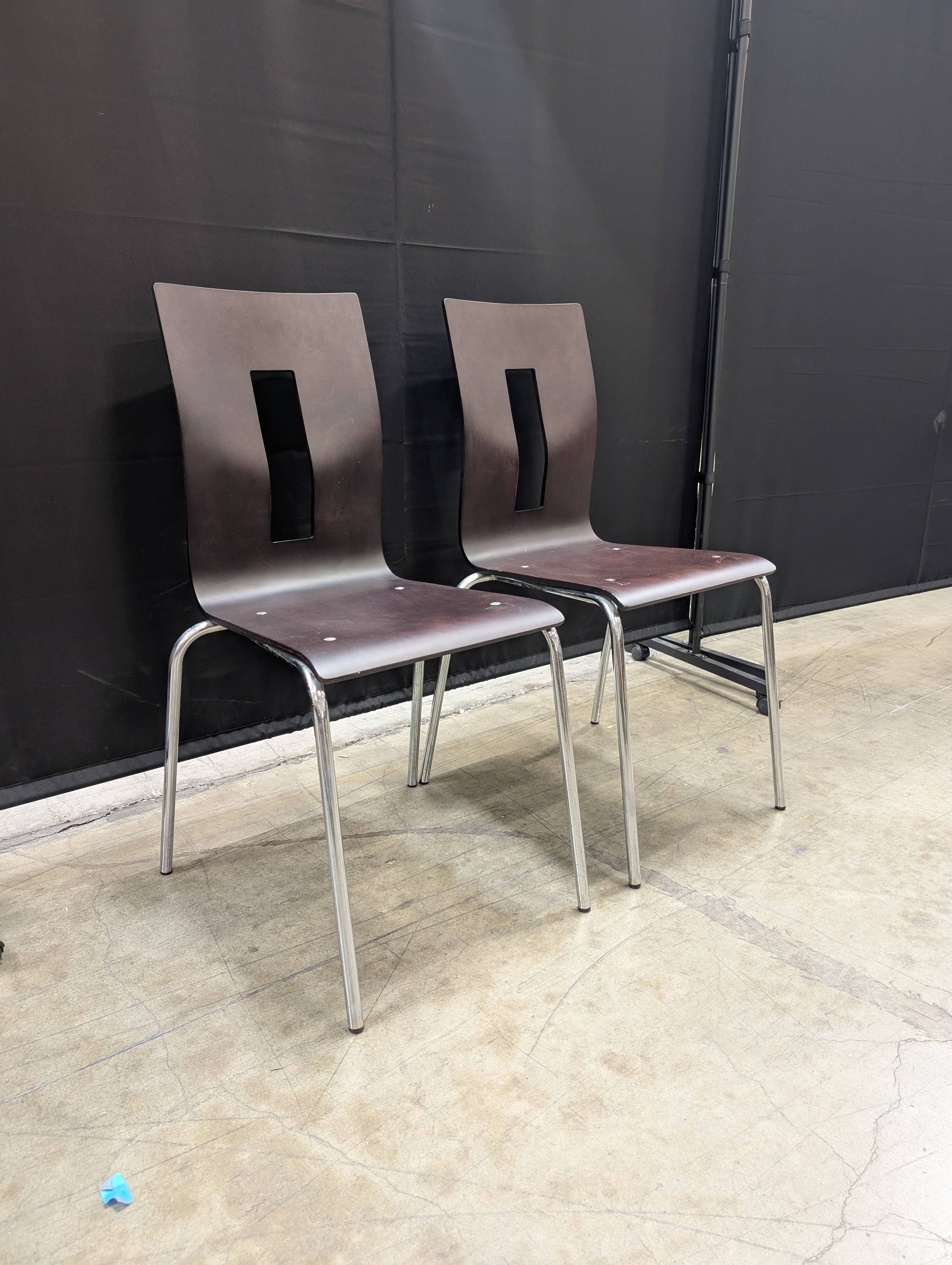 Pair of Allermuir Bentwood Stackable Chairs