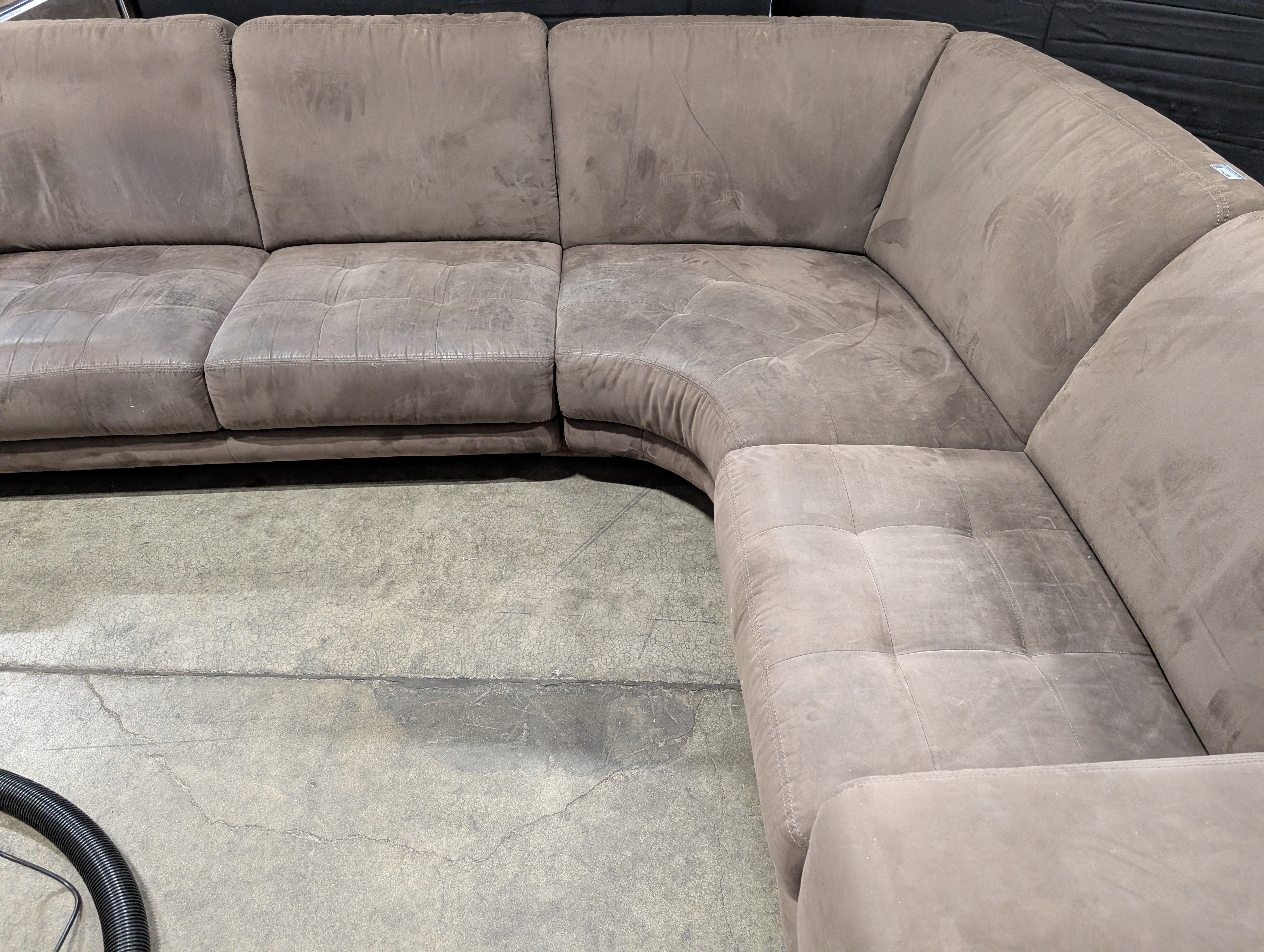 Spacious Dark Brown Upholstered Sectional Sofa