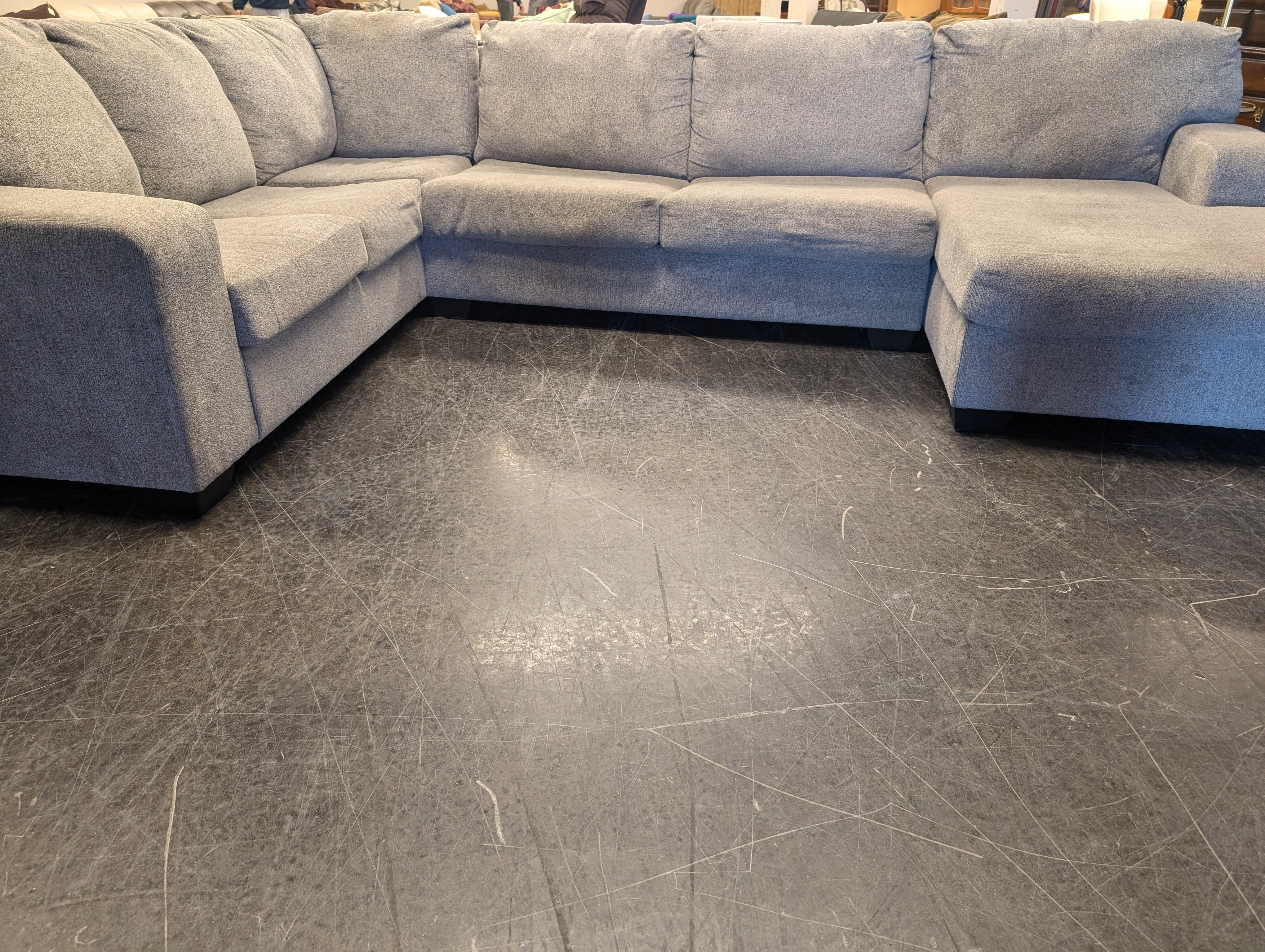 Contemporary Grey Fabric Sectional Sofa