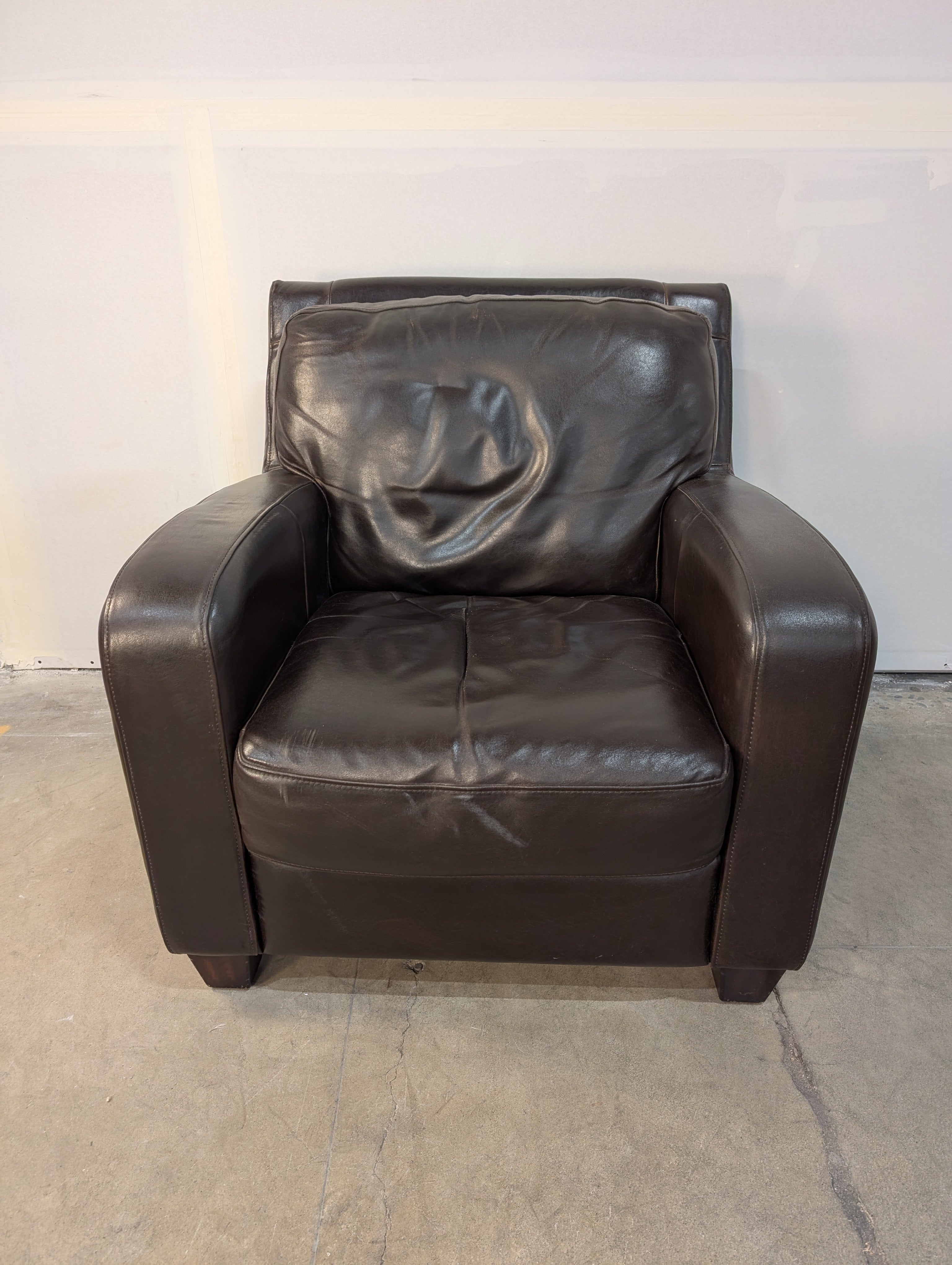 Contemporary Dark Brown Upholstered Armchair