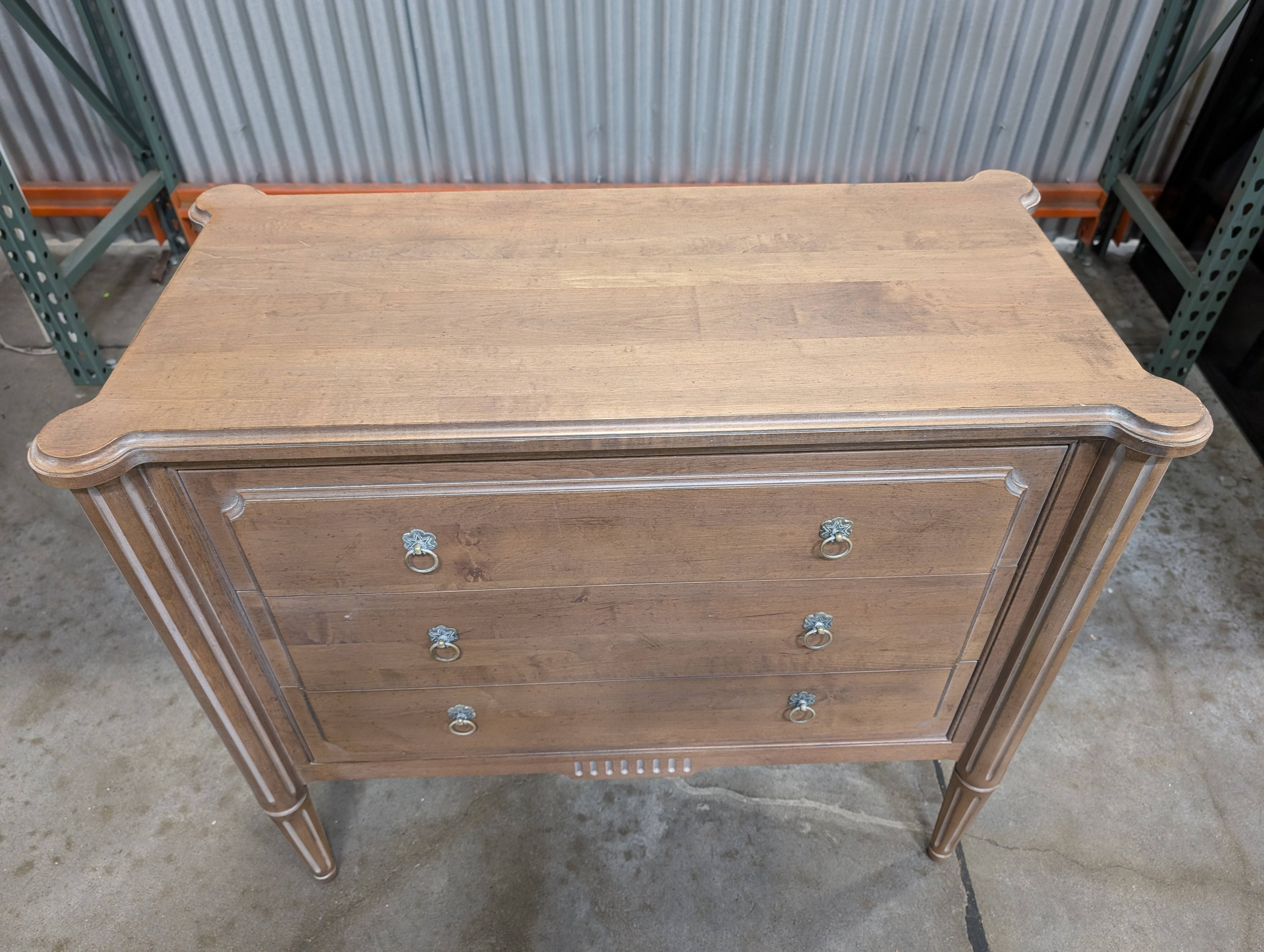 Ethan Allen Traditional Light Brown Wood Three-Drawer Chest