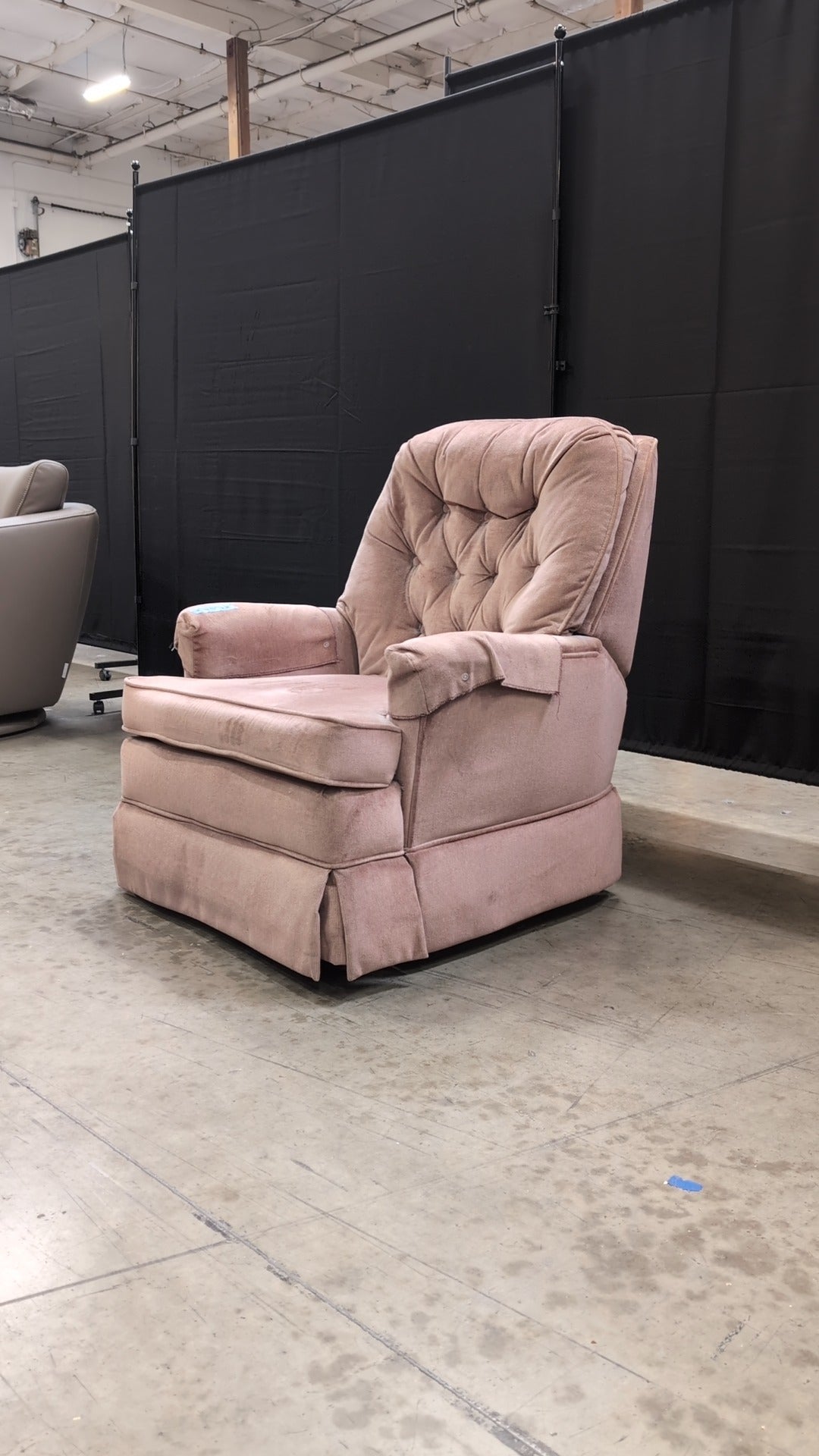 Vintage Dusty Rose Tufted Armchair